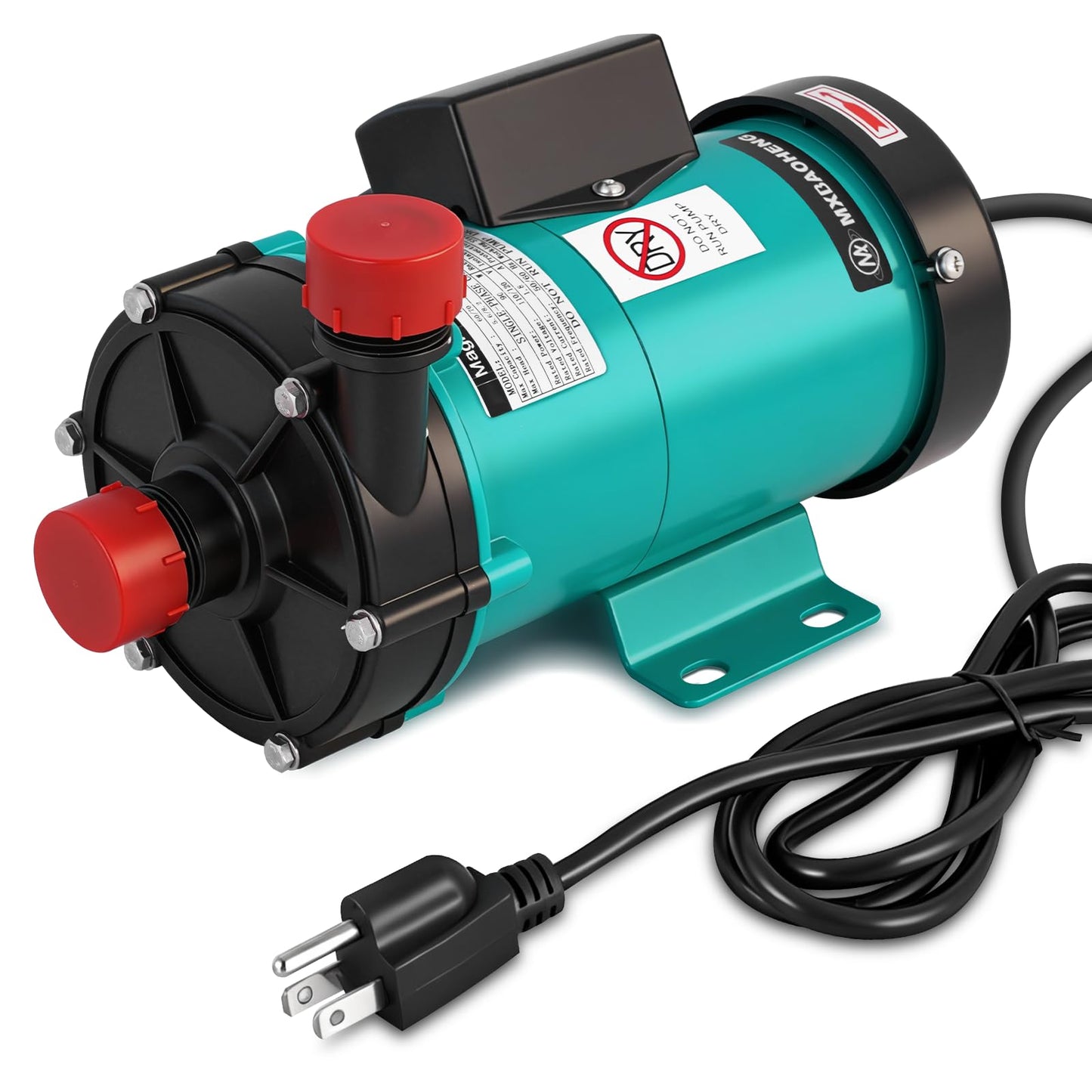 MXBAOHENG 1110GPH Magnetic Drive Pump, 110V Circulating Water Pump, 90W Liquid Delivery Pump for Chemical Industry, Pharmaceutical Industry, and Electroplating Industry (70L/min)
