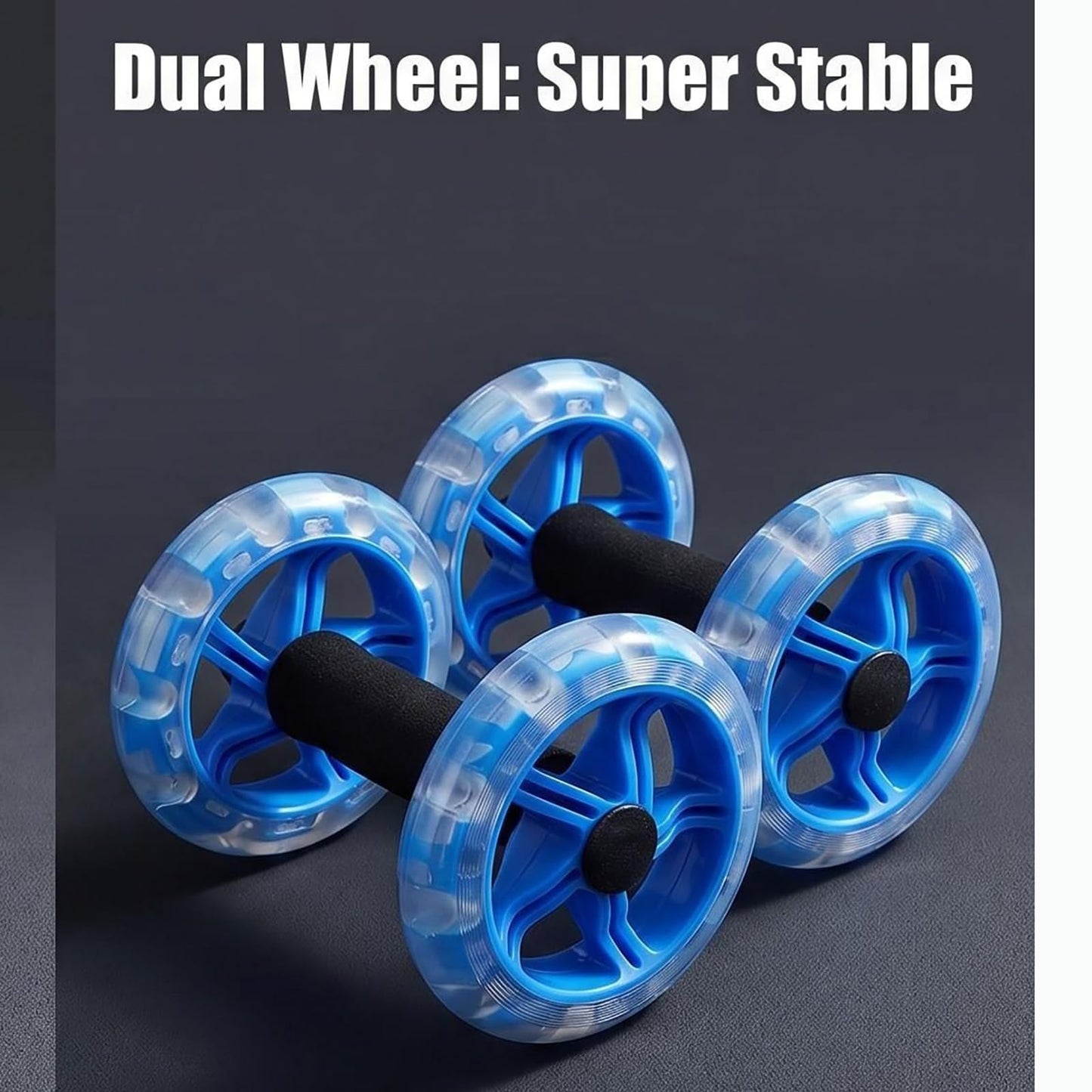 Exercise Roller Ab Exercise Abdominal Roller Wheel Dumbbell, Stable Abdominal Exercise Roller for Abs, Core Strength, Arms & Back, Portable Fitness Trainer for Men & Women