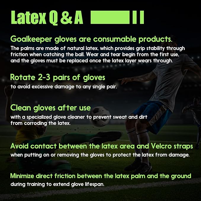 Youth&Adult Goalie Goalkeeper Gloves with Finger Protection Breathable Soccer Gloves with Strong Grips，6 Colors，Sizes 7-10