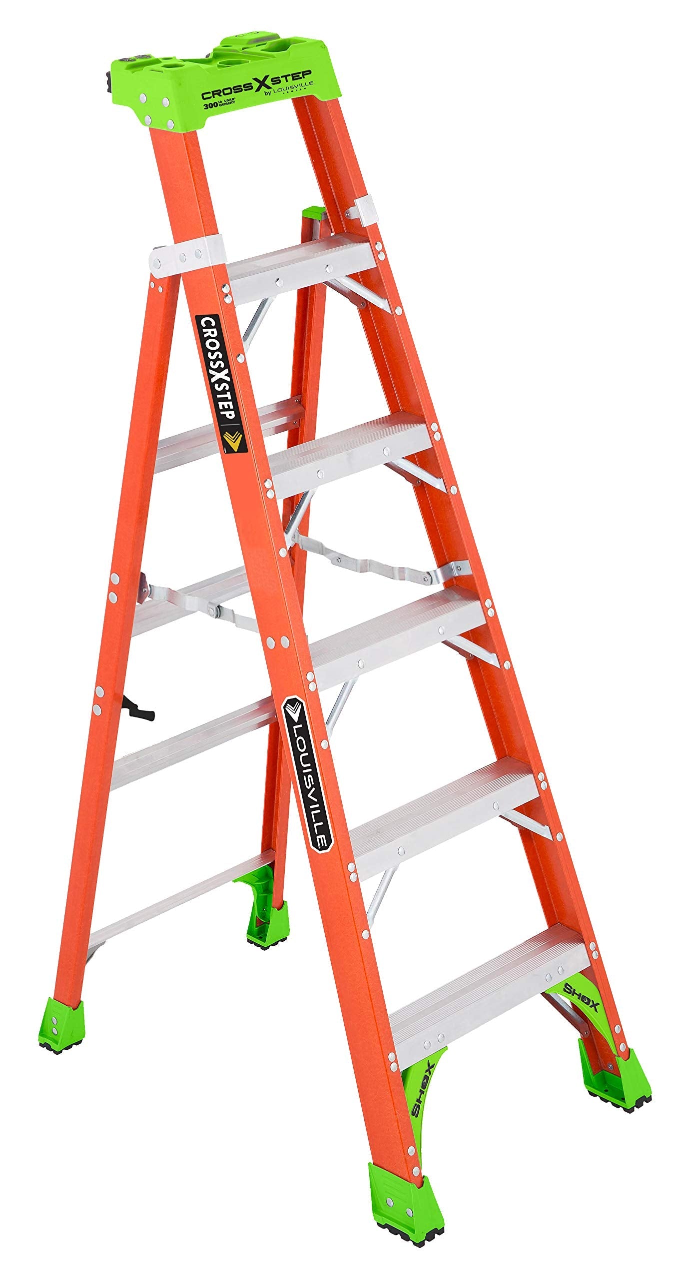 Louisville Ladder FXS1506, 6-feet, Orange & L-3016-04 Step Stepladder, 4-Feet