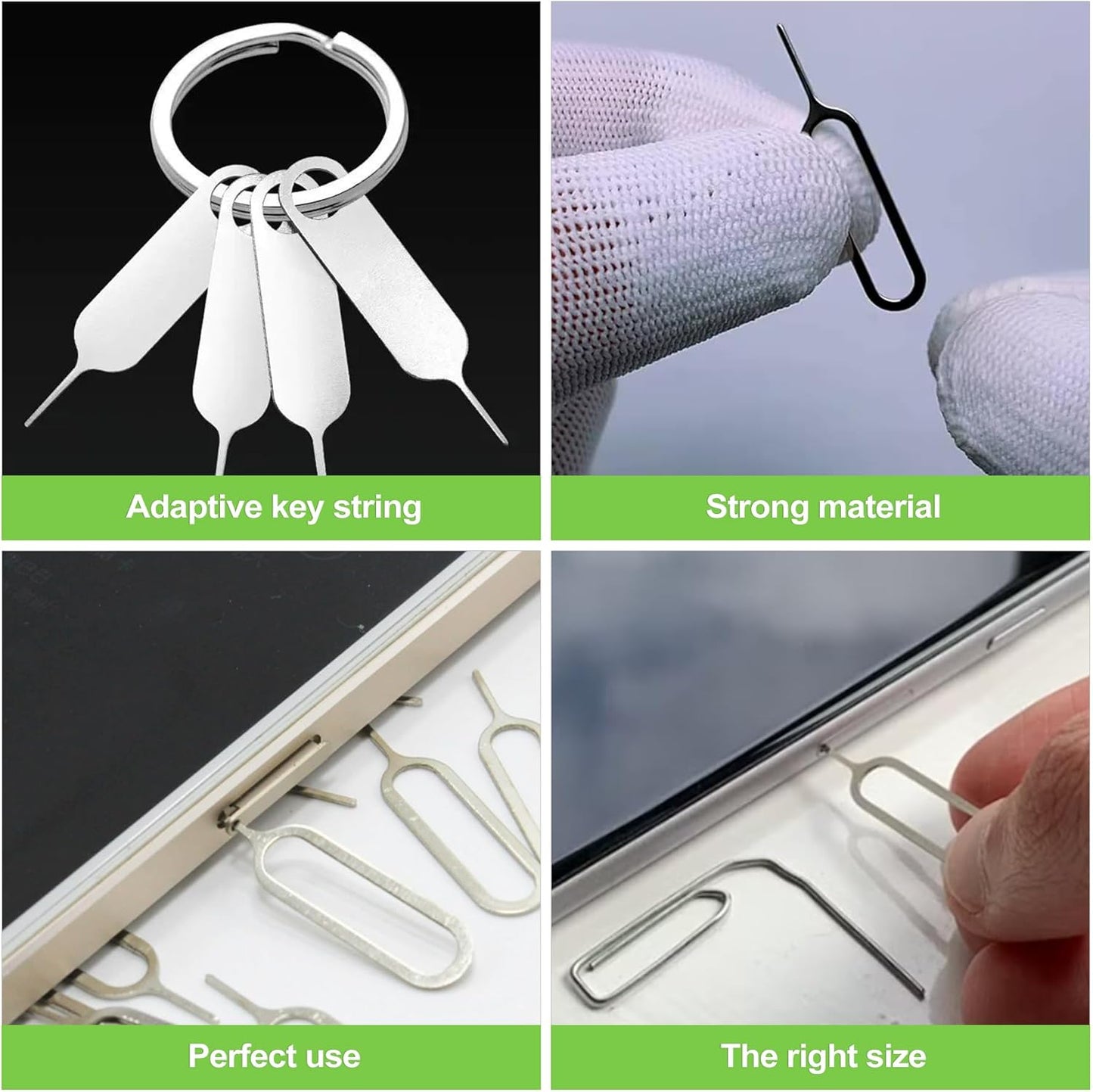 16 Set, ZukoCert Pieces SIM Card Removal Tool Multi-Functional SIM Ejector Tool, SIM Card Pin, Phone SD Card Removal