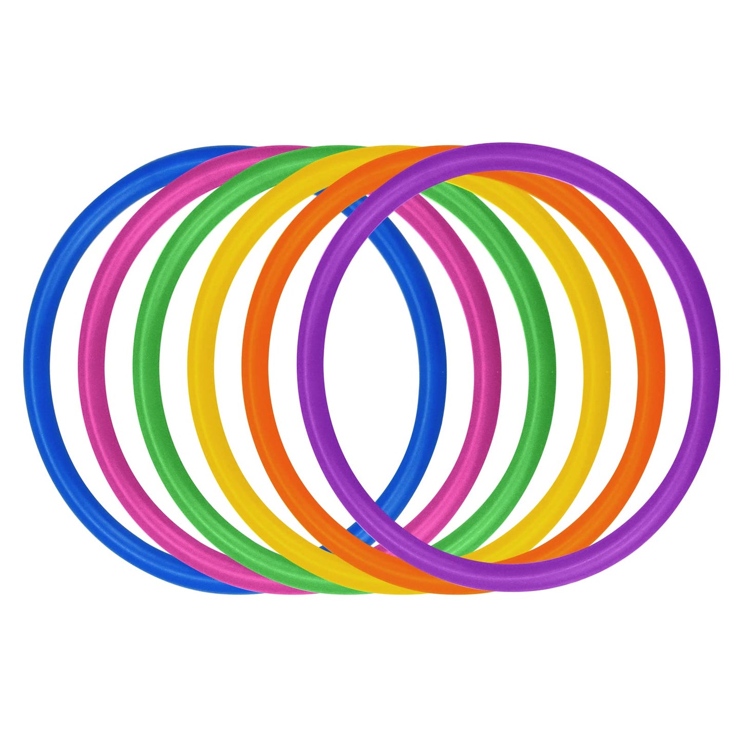 Topbuti 24 Pcs Multicolor Plastic Toss Rings Ring Toss Game Carnival Rings for Speed and Agility Practice Games, Garden Backyard Outdoor Games, Bridal Shower Game, Game Booth （3.1 Inch）
