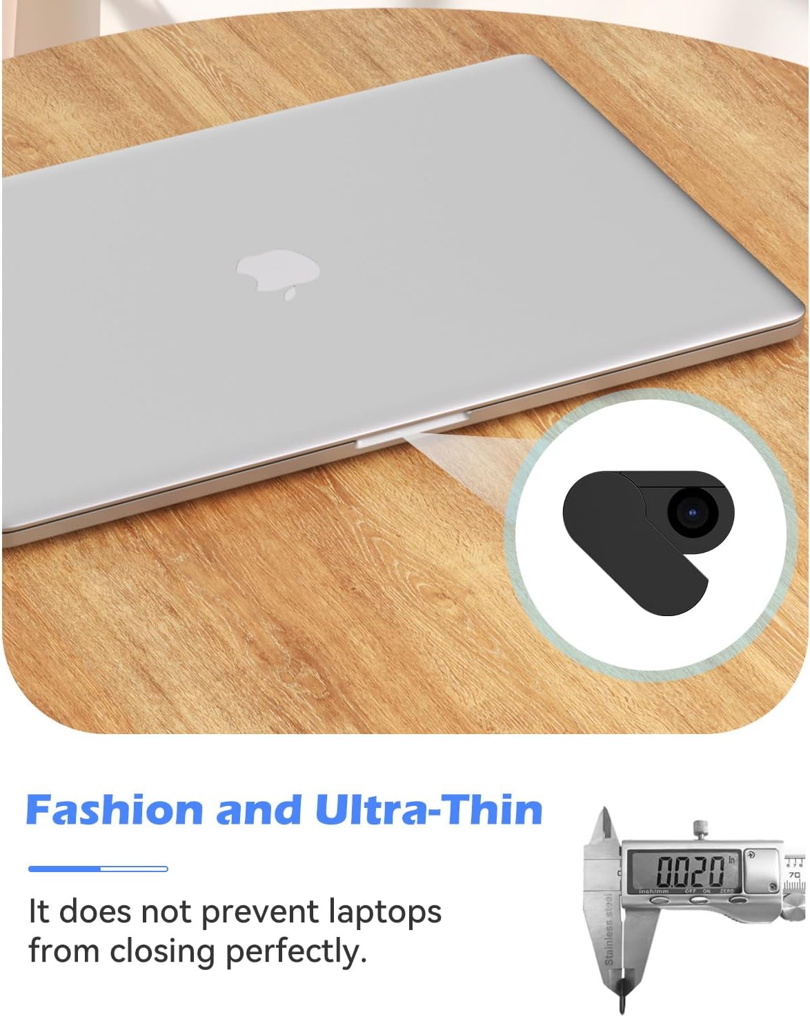 [2-Pack 0.015 Inch CloudValley Upgrade Rotating] Laptop Camera Cover Slide, Ultra-Thin Metal Web Camera Cover