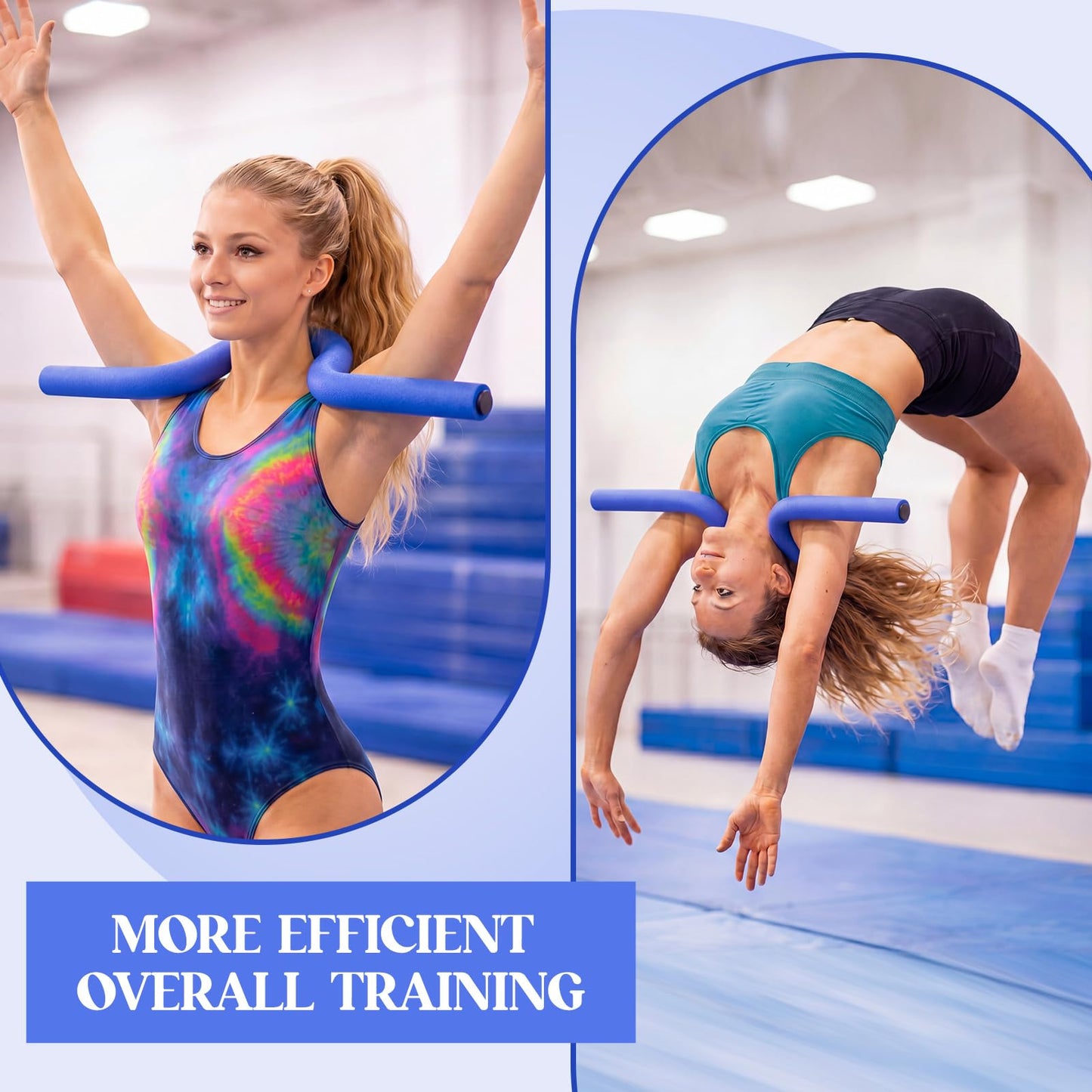 Teyva Daily 26" Gymnastics Open Shoulder Trainer, Professional Shoulder Flexibility Trainer for Gymnasts, Cheerleading & Handstand Training, Thoracic Mobility & Posture Corrector Equipment(Blue)