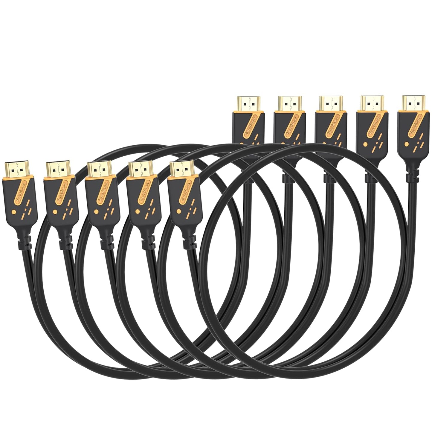 4K 3FT 5-Pack, 18Gbps 2.0 4K@60Hz, HDR10, HDCP2.2, Dolby PS5, HDMI Cables High Speed HDMI Monitor Cable, Support ARC
