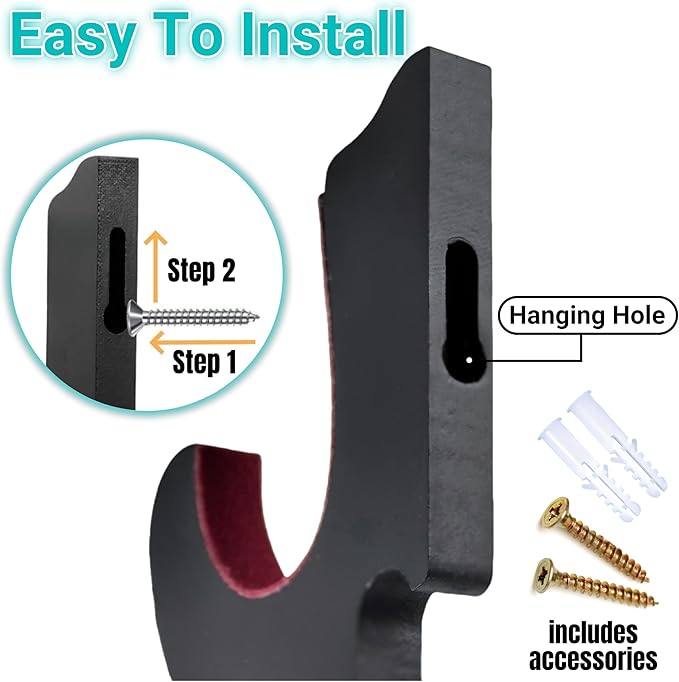 Eforlife 2/Set Sword Hook Wall Mount Samurai Sword Hanger Display Holder Adjustable for Katana Wakizashi Tanto Genji Sword Weapon Rack