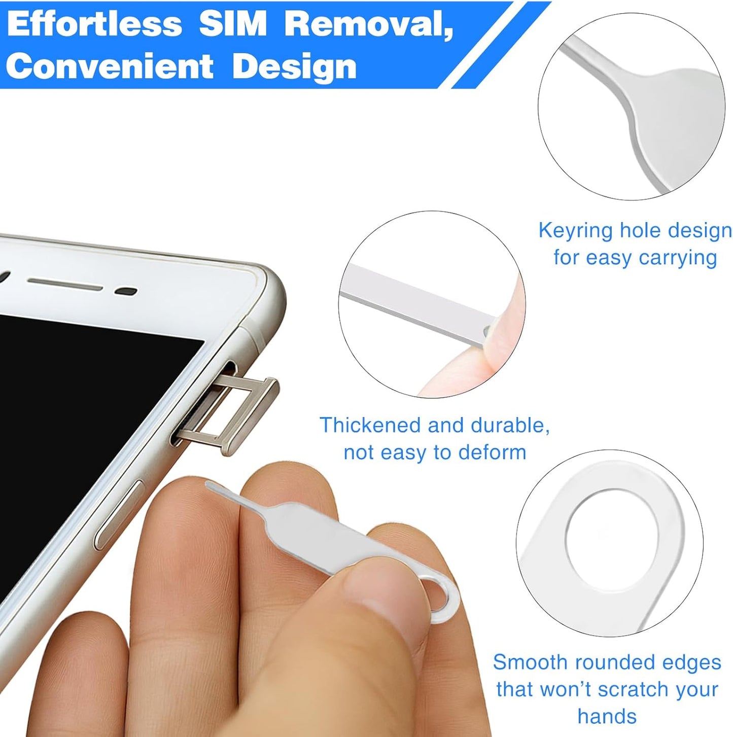 Ceemiaa 32-Piece Set SIM Card Ejector Tool Universal Tray Removal Pins for iPhone,& Watch Link Repair