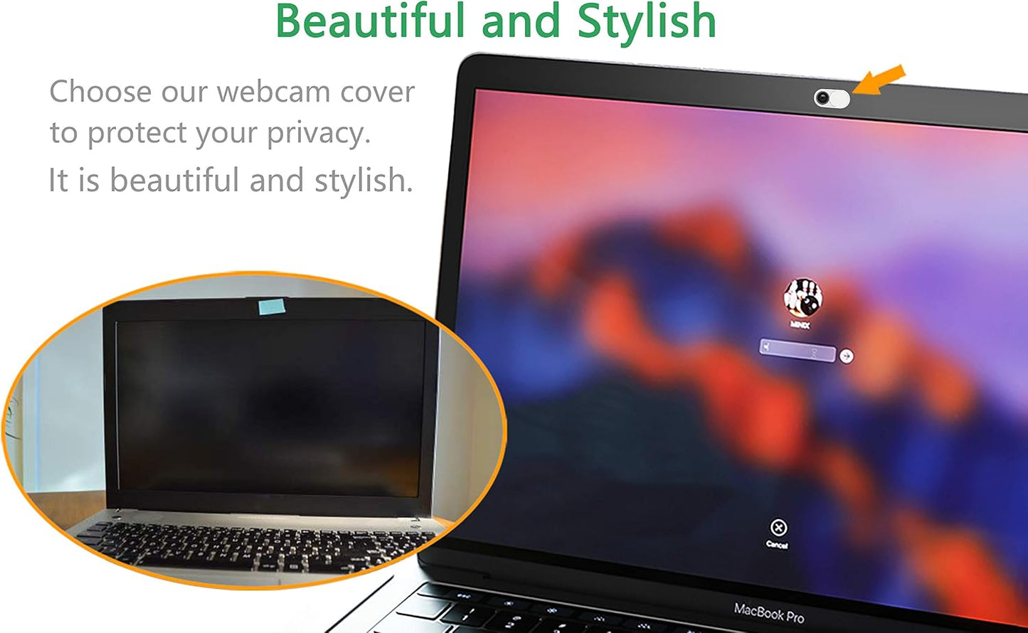 CloudValley 0.023 Inch 8/7/6 Ultra-Thin[2 Packs] Webcam Cover Slide, White, Web Camera Cover for MacBook Pro, MacBook