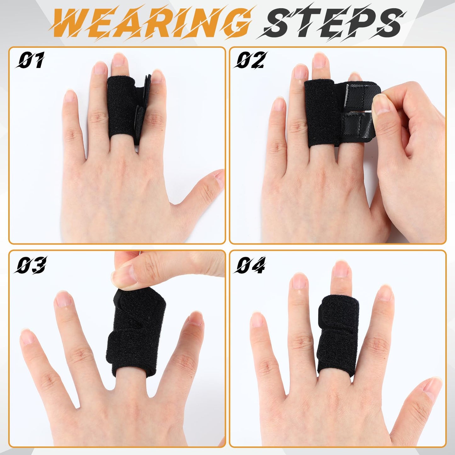 Thenshop 10 Pack Finger Sleeves Protectors Adjustable Sport Buddy Straps Elastic Volleyball Thumb Splints Brace Elastic Finger Sleeves for Sport Volleyball Basketball Handball Relieving Pain
