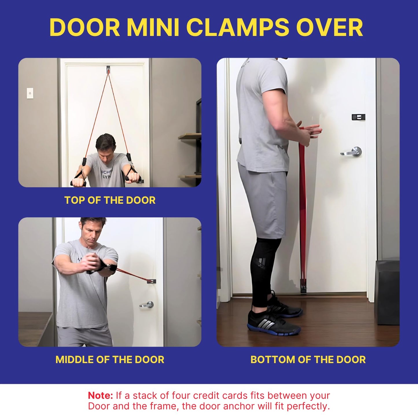 Anchor Gym Door Anchor for Exercise Bands - Resistance Door Anchor for Body Weight Straps, Strength Training, Home Gym, Physical Therapy (Pack of 1)