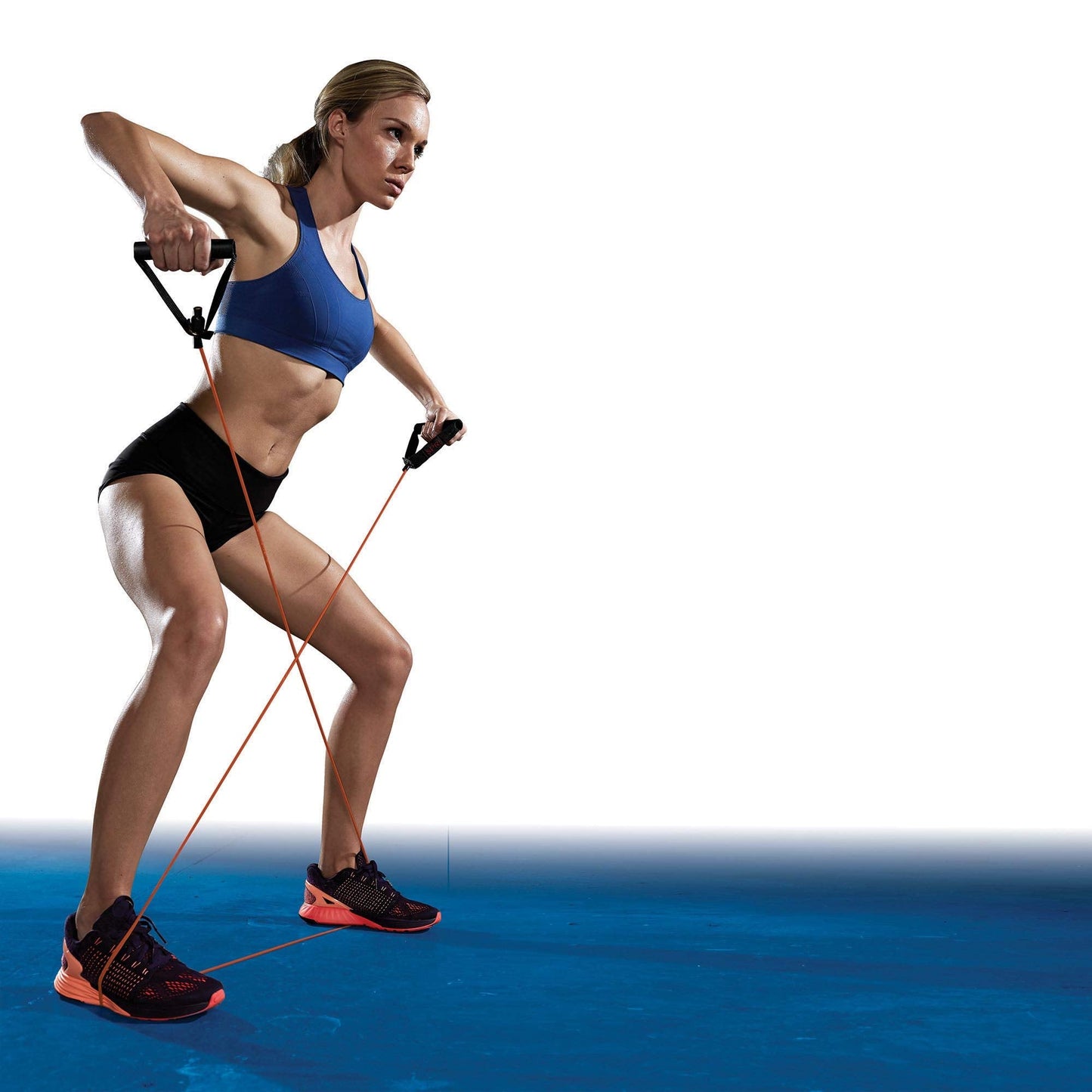 SPRI Resistance Bands with Handles - Exercise Resistance Tube Bands for Strength Training Fitness - Workout Arms, Chest, Back, Shoulders – Orange, Light