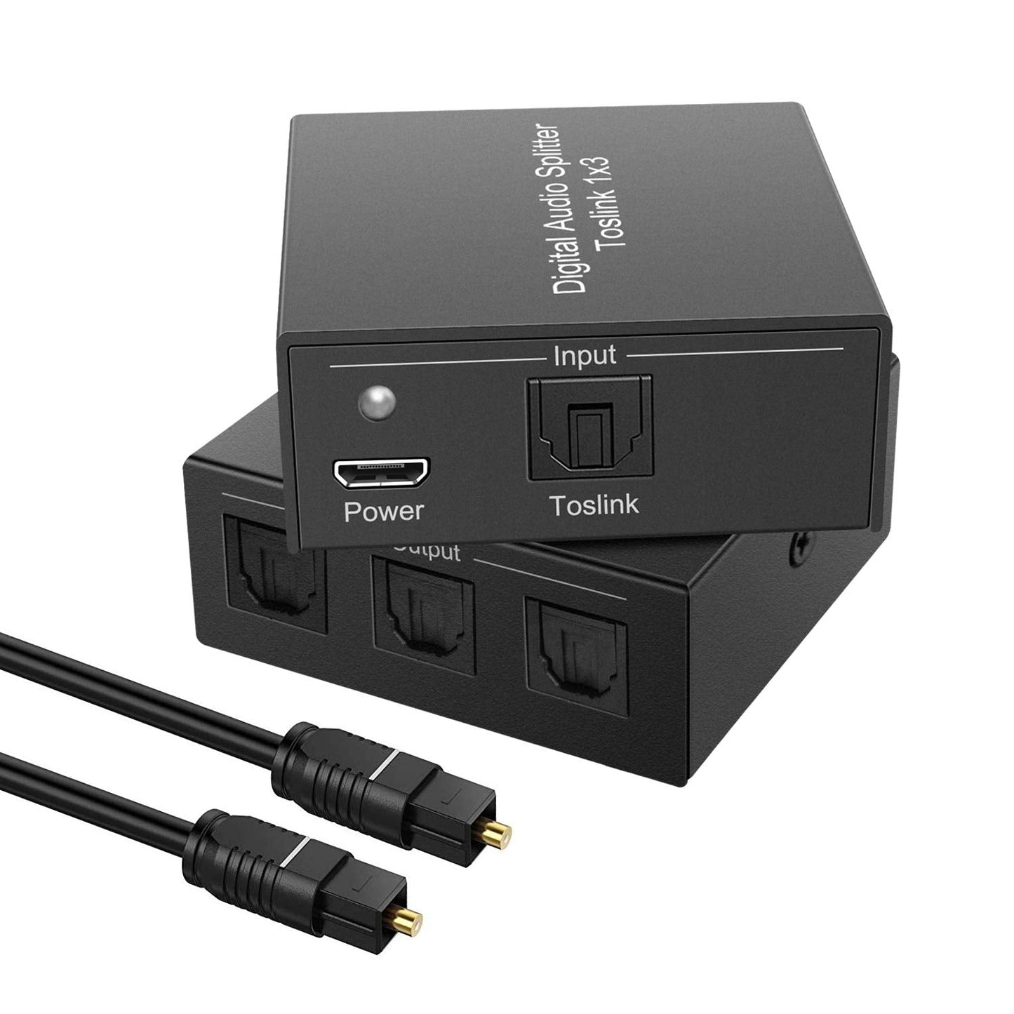 3 1 3 LPCM 2.0/DTS/Dolby PS4, Port Toslink Splitter, Digital Optical Audio Splitter Input Output, SPDIF Toslink Fiber