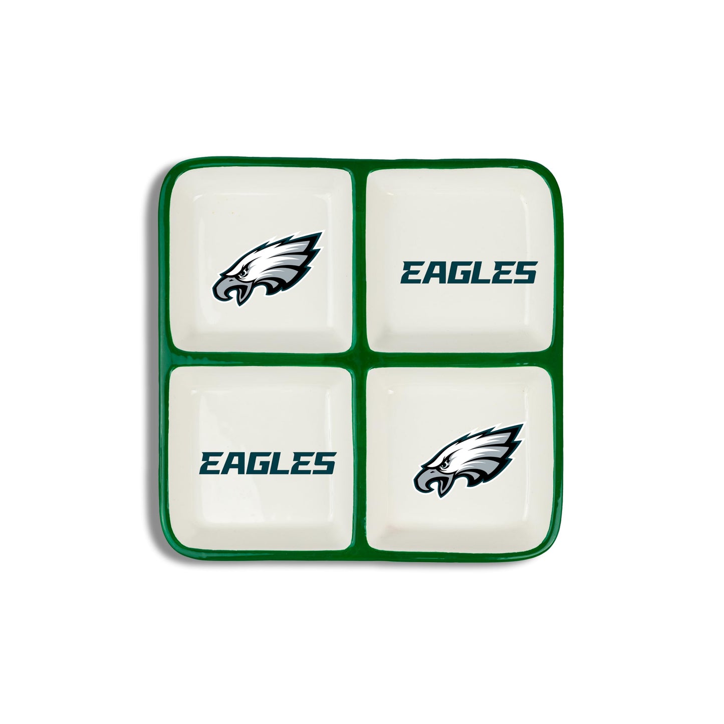 The Memory Company Officially Licensed 4-Section Ceramic Plate, Philadelphia Eagles