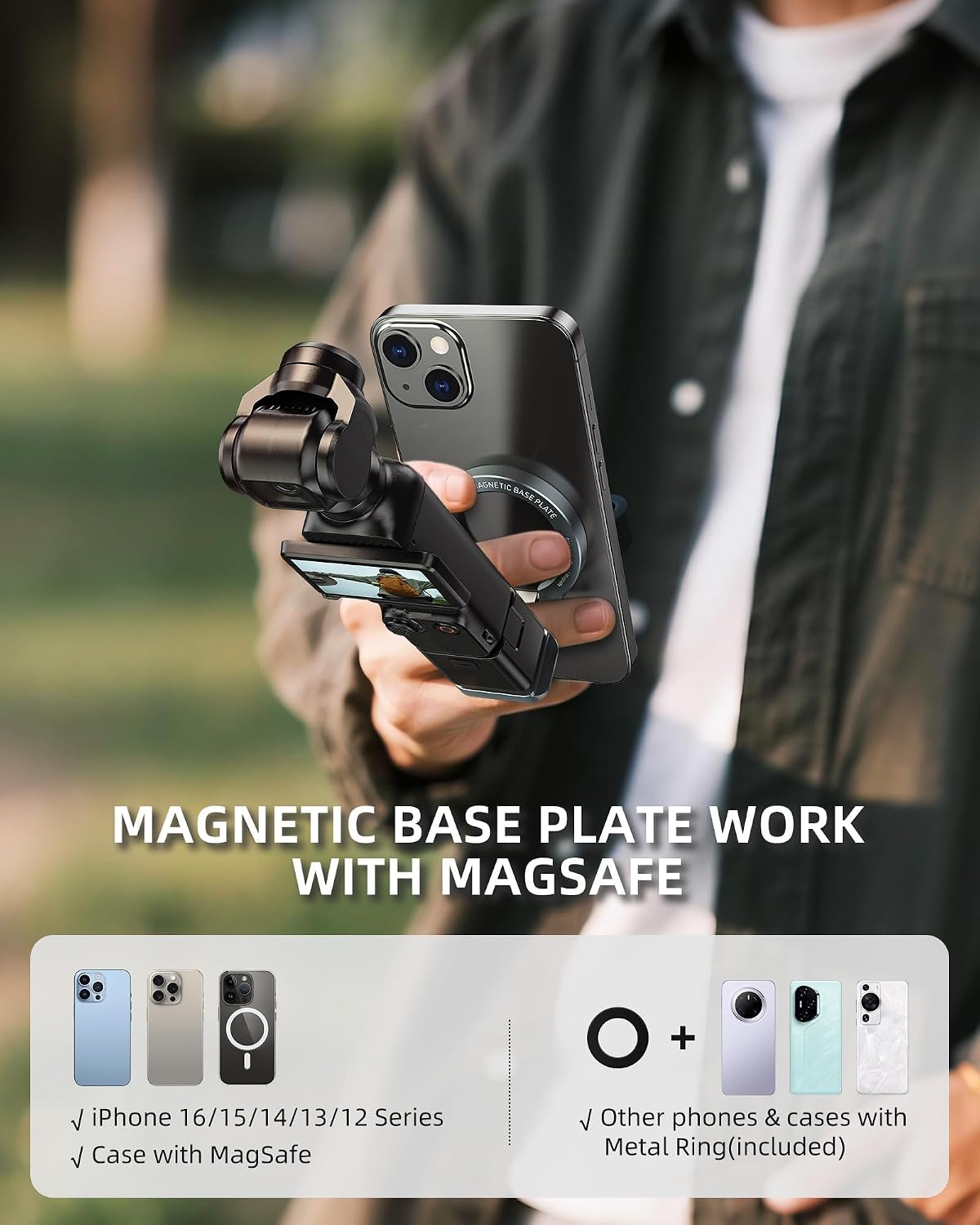 CAMOLO GEEK 3, MG-OP3 Pocket3 1/4-20, Magnetic Mount Stand Compatible with DJI Osmo Pocket Adapter Magnet Expansion