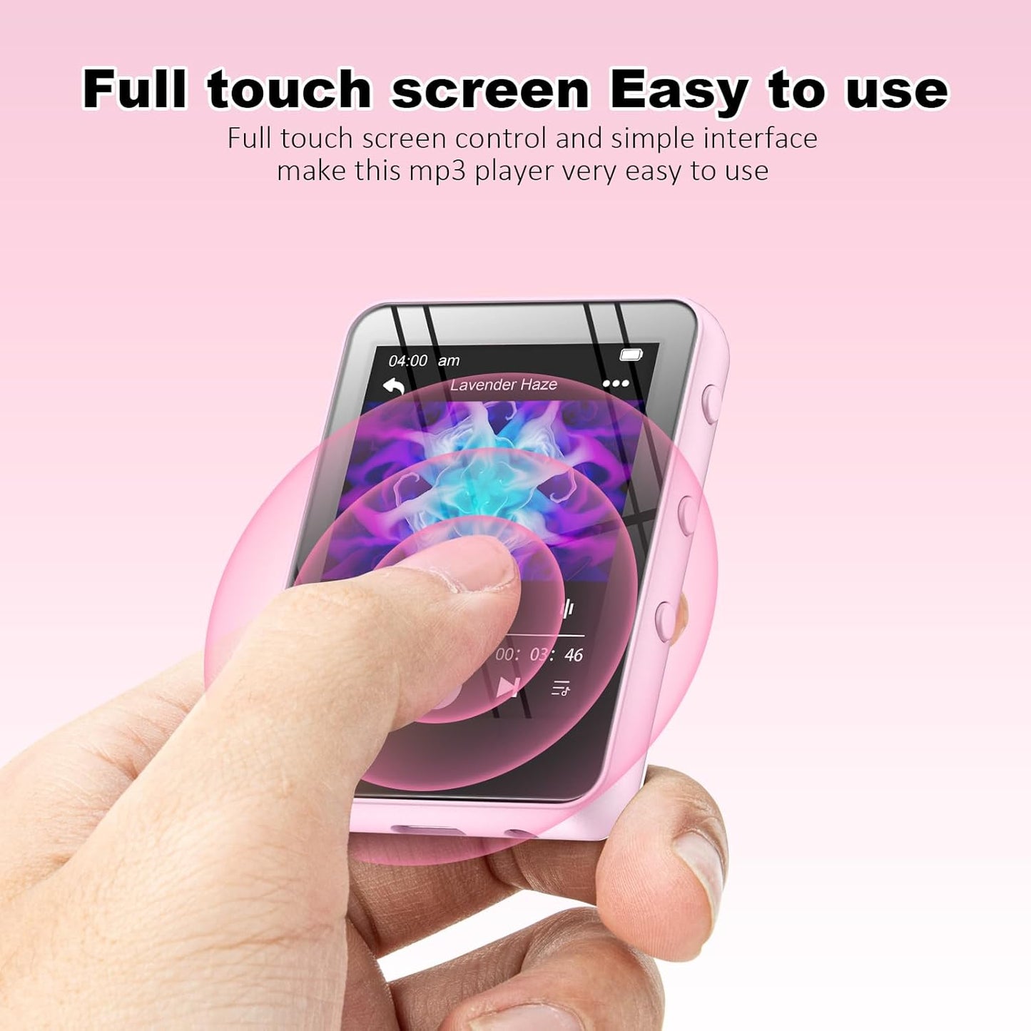 JOJOLEPAI MP3 32GB 128GB) Music Player with Bluetooth, Storage, Full Touch Screen, Built-in Speaker, FM Radio & Voice