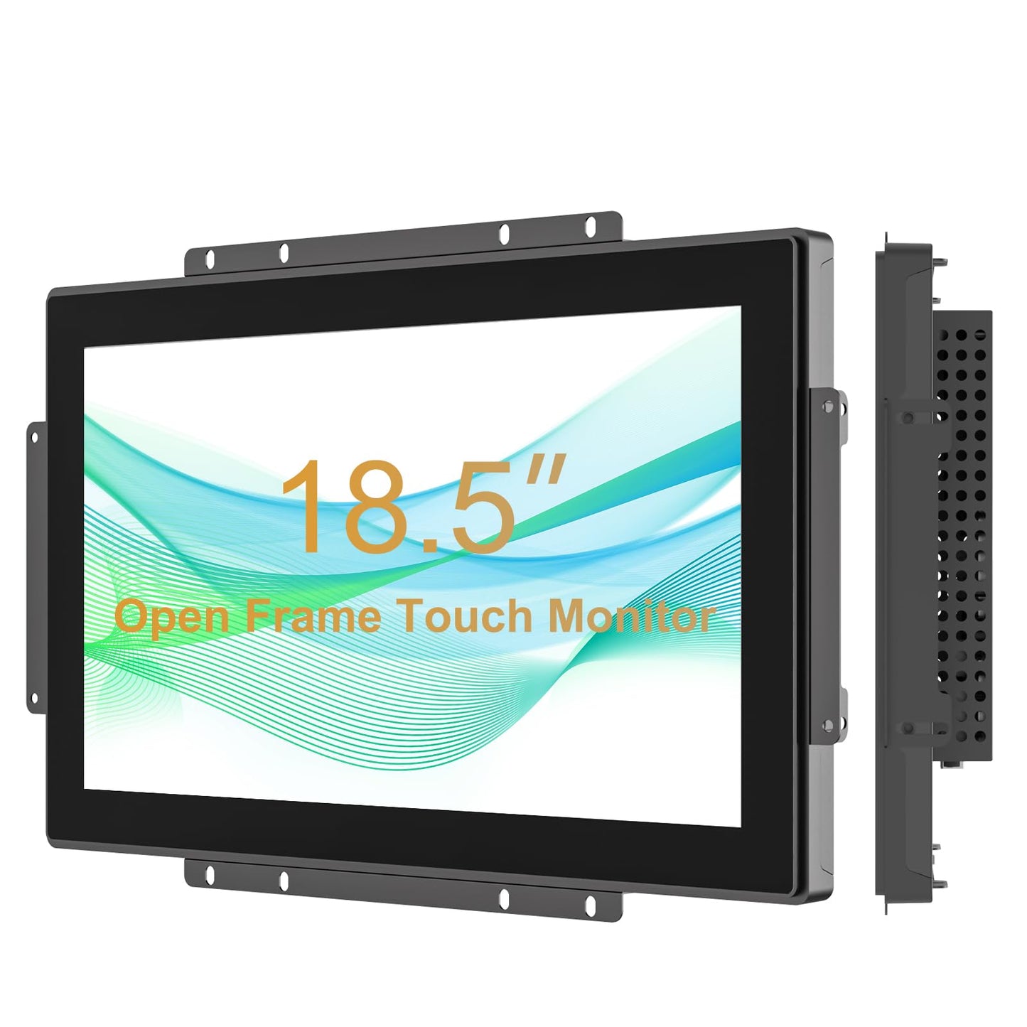 Senisway 18.5 Inch Open Frame Capacitive Touch LCD Monitor Surface is IP65 Waterproof 1366x768 @ 60Hz TFT LCD IK08 Input Industrial Touch Monitor 10 Finger Capacitive Touch