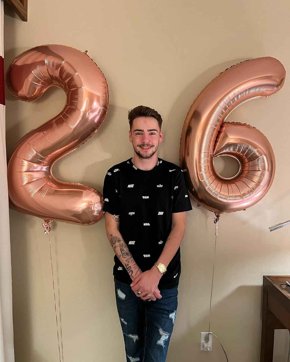 Rose Gold Number 18 Balloon - 40 Inch 18th Birthday Decoration for Women & Men