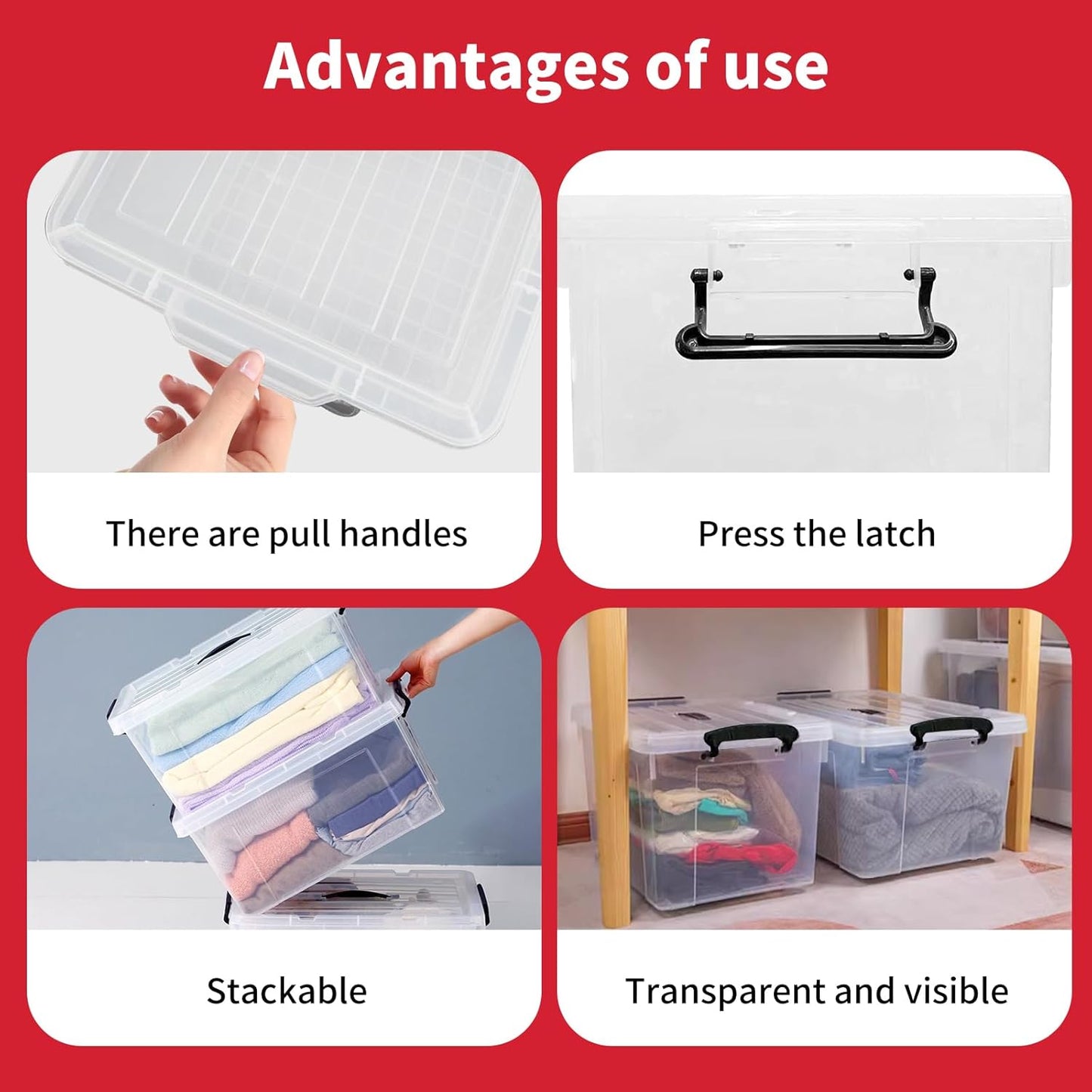 90 Quart Heavy-Duty Stackable Clear Storage Bins by [Brand Name] - BPA-Free Organizing Containers with Lids for Home & Office