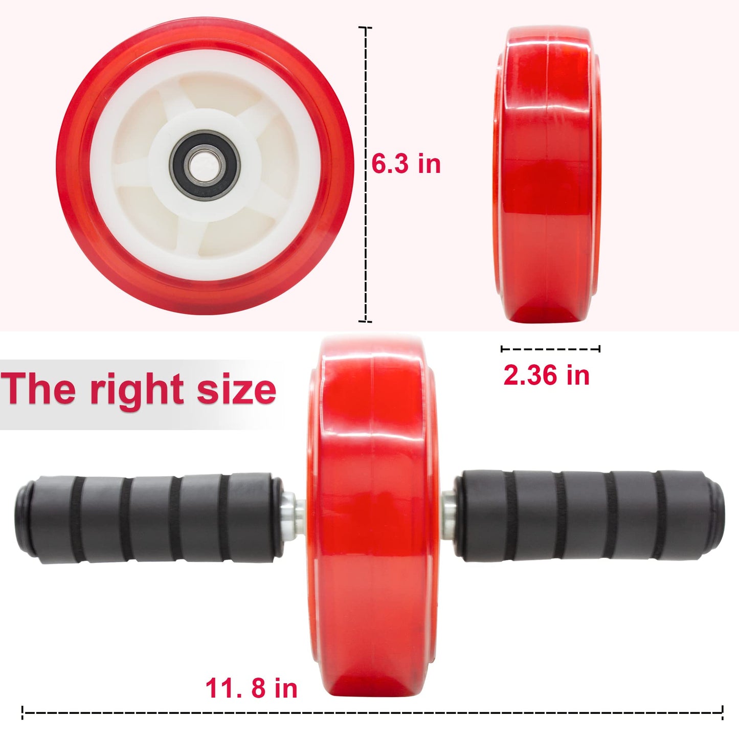PALLOTH Ab Roller Wheel, Core Exercise Equipment - 880 lbs Weight Capacity, No Noise Ab Wheel for Home Gym Workout