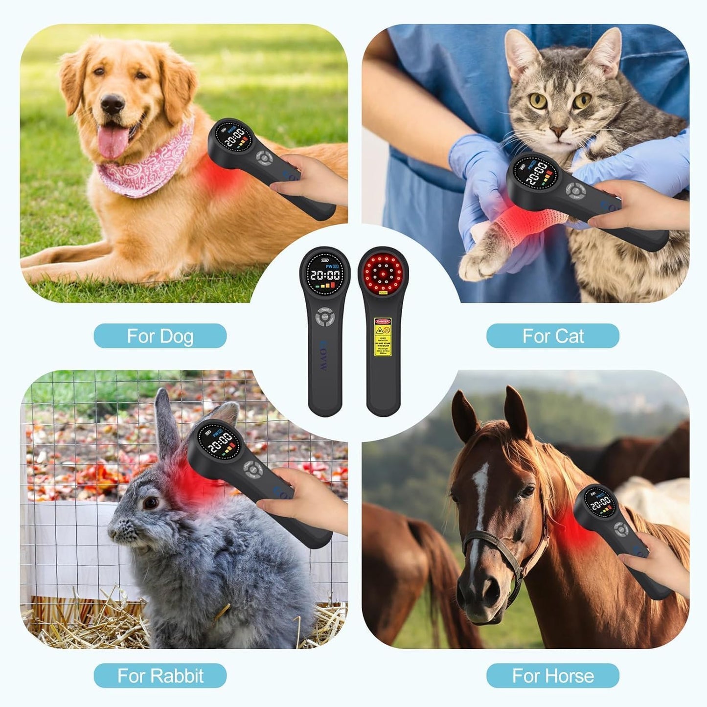 GOVW Cold Laser Therapy for Dogs, 4x980nm+4x810nm+16x660nm, Cold Laser for Horses, Veterinary Laser Therapy Machine, Pet Laser Therapy, Cold Laser Therapy Pain Relief Device for Animals Like Cats