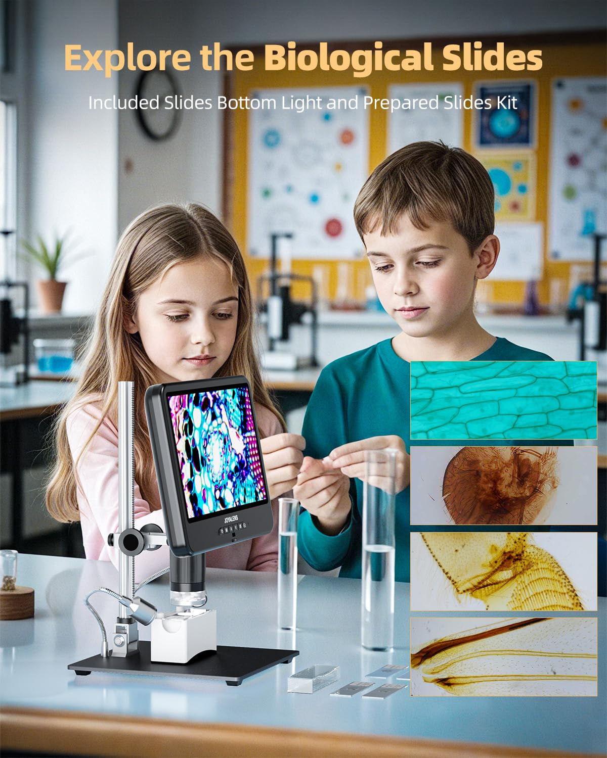 4K 30FPS HDMI Digital Microscope with 10.1" Screen, JL208S 4K Soldering Microscope Camera for Electronics, UHD 3840P Video Audio, Coin Magnifier Full View for Adults, 12.6'' Metal Stand 8 LED, 64GB