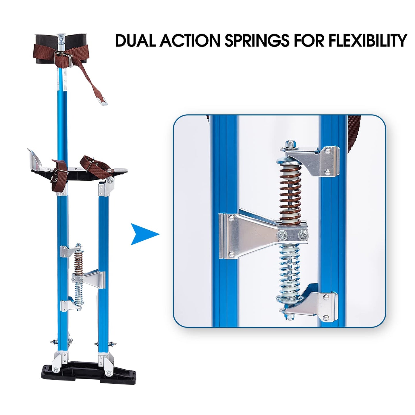 Painting Drywall Stilts,Adjustable Aluminum Tool Stilt for Plastering,24" - 40" Sheetrock Stilts,Professional Drywall Stilts, Blue