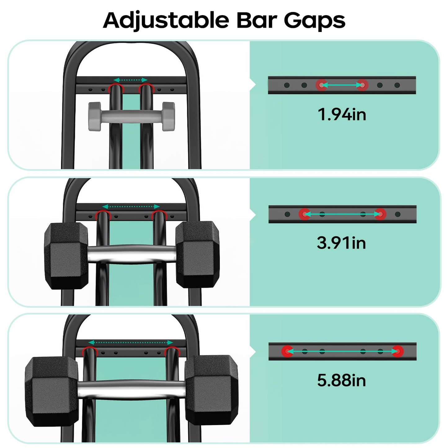 YaDonpe 3 Tier Dumbble Rack - 360LB Capacity Adjustable Dumbbell Storage Rack Space-Saving Home Gym Weight Rack For Dumbbells And Kettlebells With Hooks (Dumbbell Rack Stand Only)（Matte Black （29.96''Length））