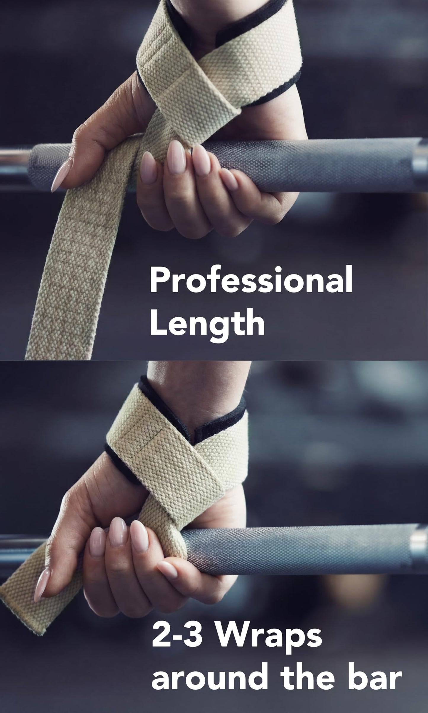 Fitgriff® Lifting Wrist Straps for Weightlifting, Gym, Deadlift, Workout (Made of Premium Cotton & Padded) - Men & Women (Standard, Sand (Silicone-Grip))