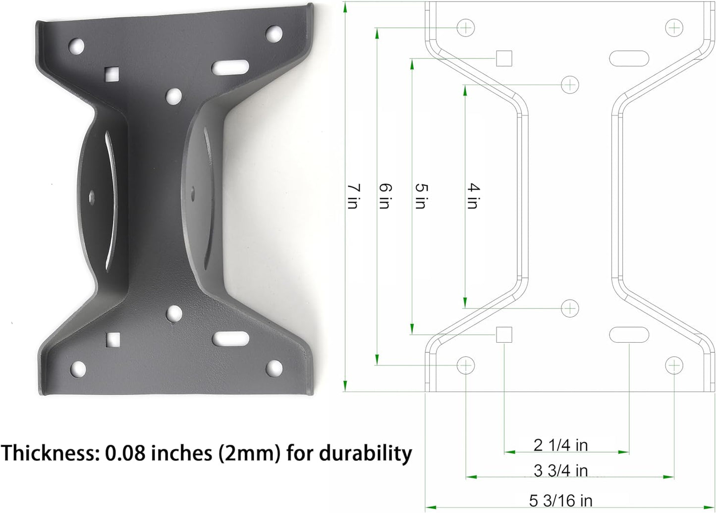 1 11/16", 17 1/4"), Heavy Duty Universal Adjustable Antenna Mount Pole(OD Length Pole Mounting Bracket for Wall Eave