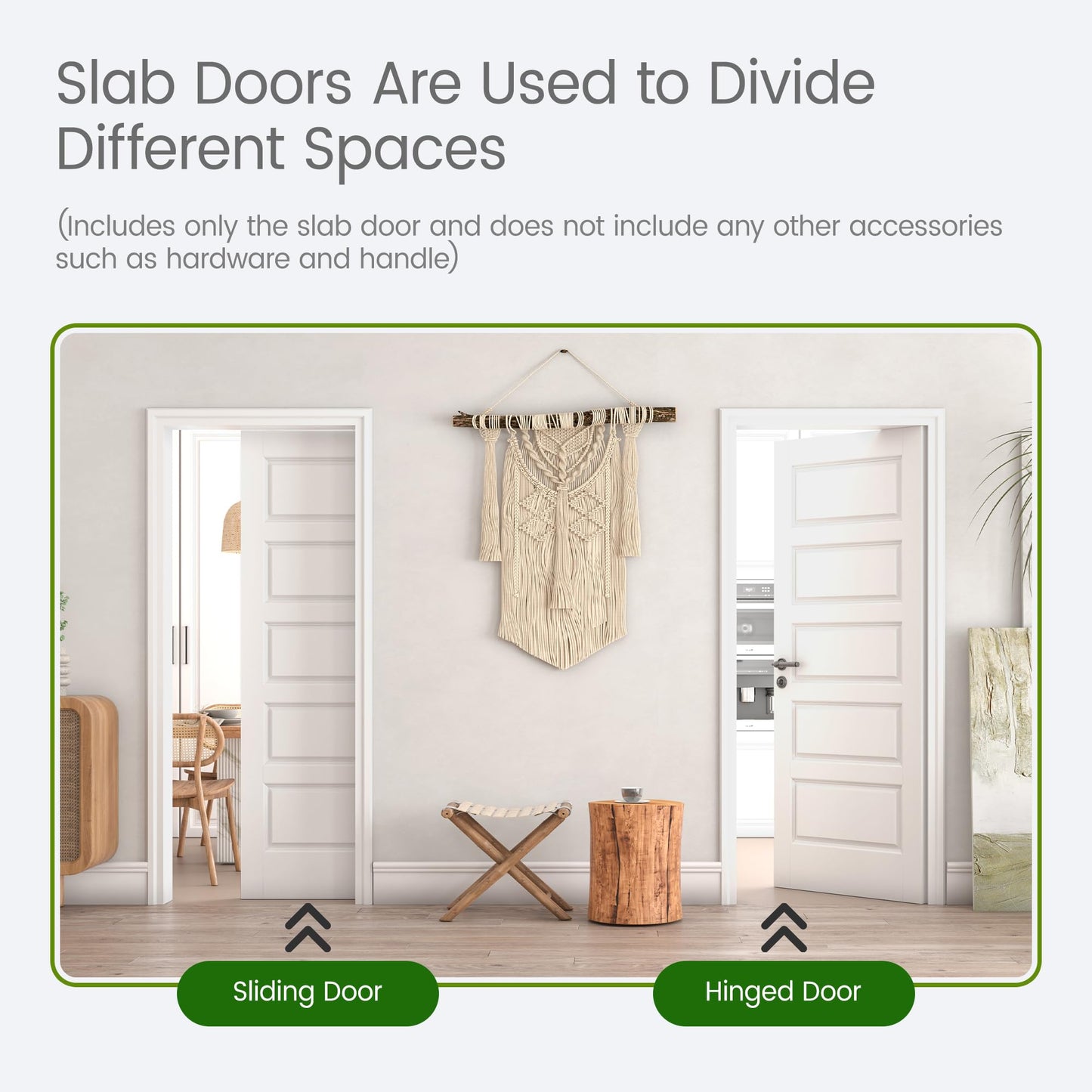 OHTOMO 32"x 80" 5-Panel Interior Door, Solid Core with MDF Door Slab, White Primed, Without Frame and Hardware Kit, for Pantry Closet Laundry Room Bedroom