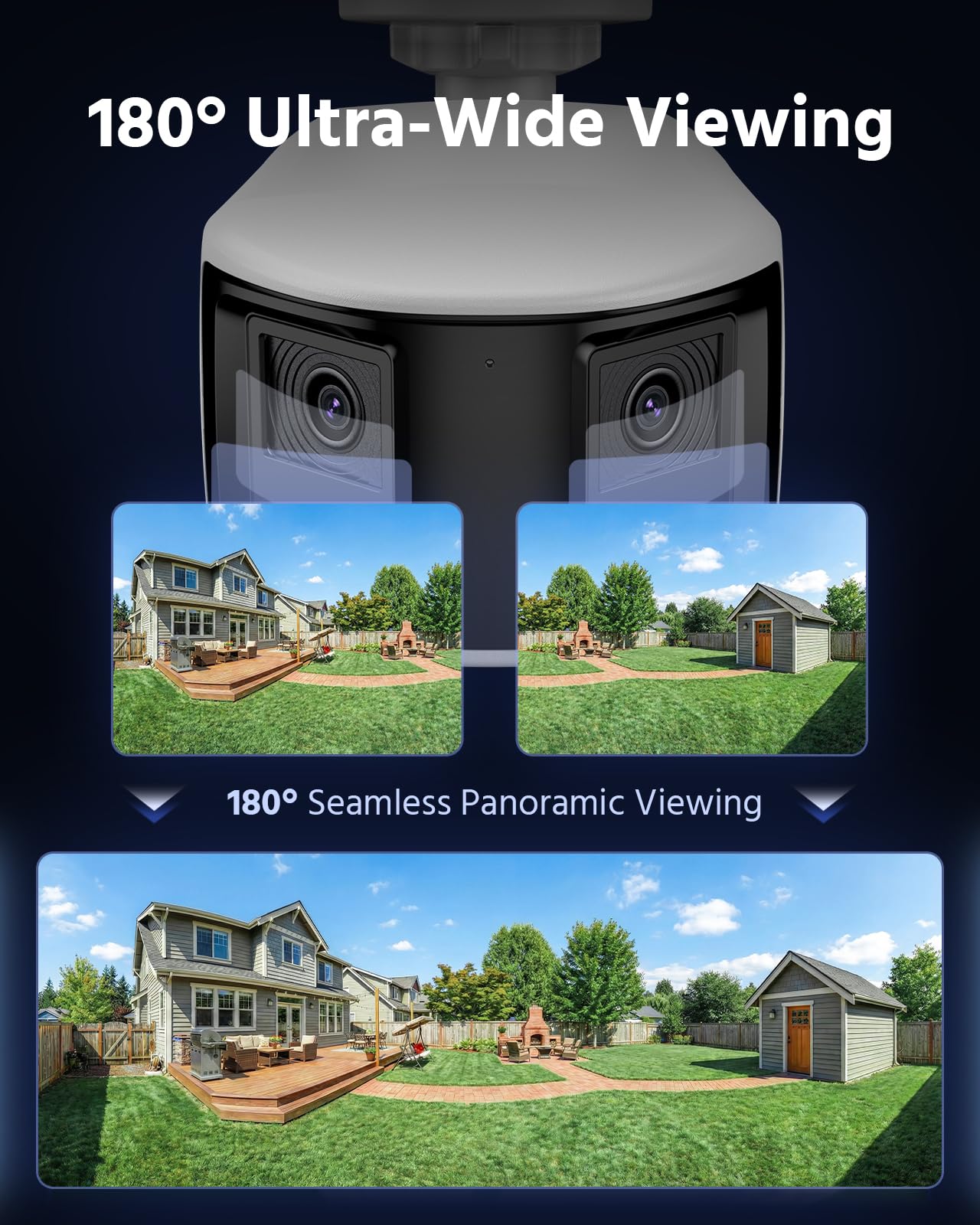 ANNKE 4K PoE Security Camera System with Dual Lens, 180°Panoramic View, 12MP H.265+ NVR with 2TB HDD, 4pcs 8MP Wired IP Outdoor Cameras, Smart Human/Vehicle Detection, 2-Way Audio, Light & Sound Alarm