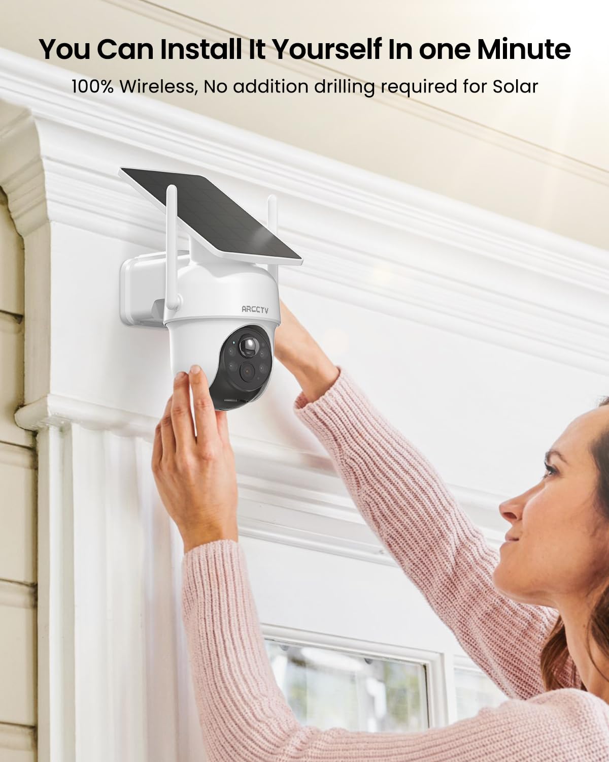 Security Cameras Wireless Outdoor, No Monthly Fee Solar Camera Outdoor Wireless, 4-Camera 2K Home Security Camera System with Base Station, Local Storage, PIR Motion Detection, Color Night Vision