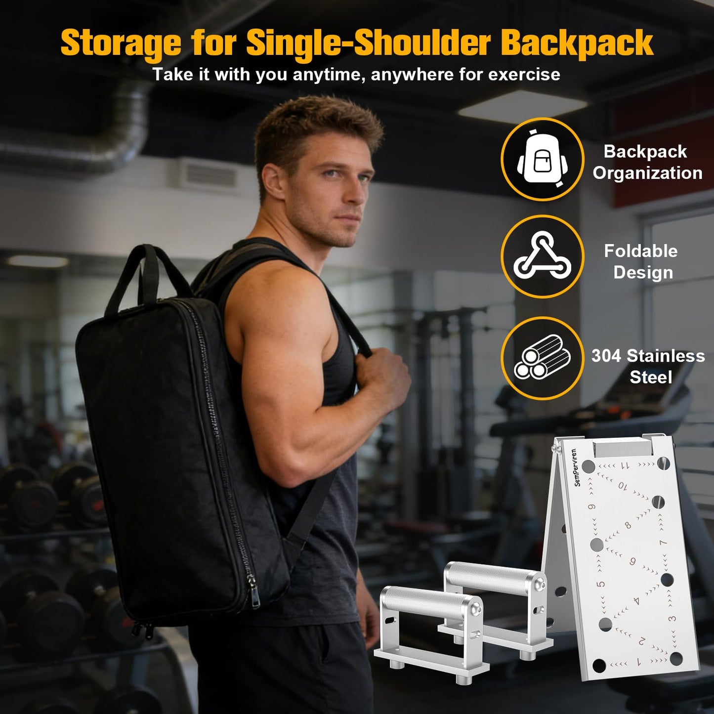 Push Up Bar - Heavy-Duty Stainless Steel Pushup Stands with Non-Slip Base, 500LB Capacity, Portable Home Gym Equipment for Strength Training & Floor Workouts