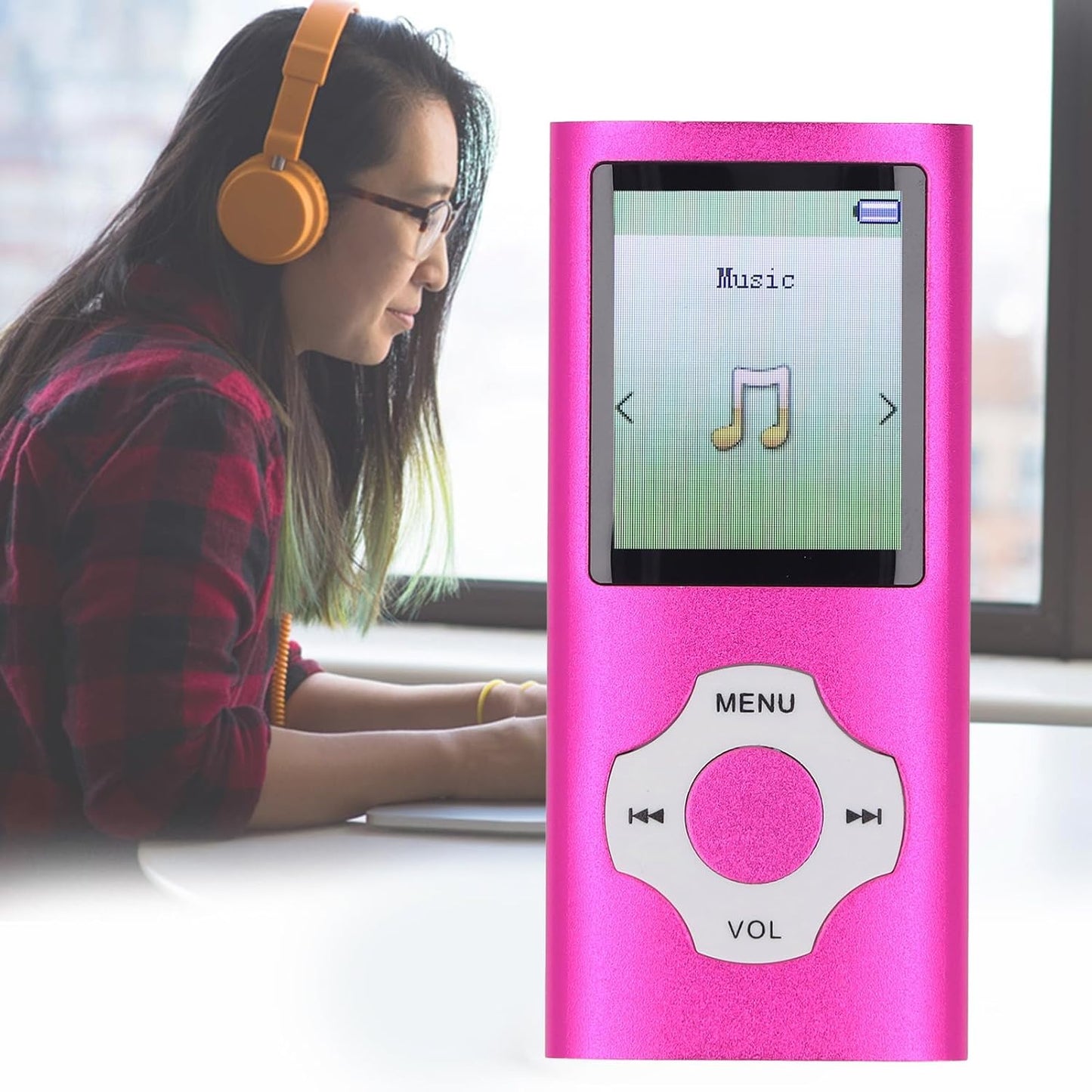 Zopsc MP3 MP4 1.8in 128GB Player, Lossless Sound Portable Video Music Player, Color Screen Digital Music Player