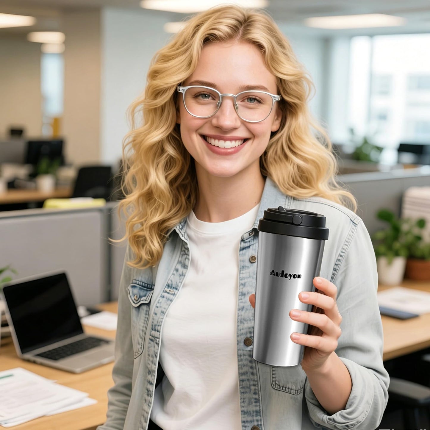 Audoyon Portable Rapid Coffee Maker – 2-6 Min Quick Brew Electric Coffee & Tea Infuser Makes Smooth, Low-Acid Coffee, 16oz Stainless Steel Travel Cup for Camping, Office, Hiking, Beach, Hotel, RV