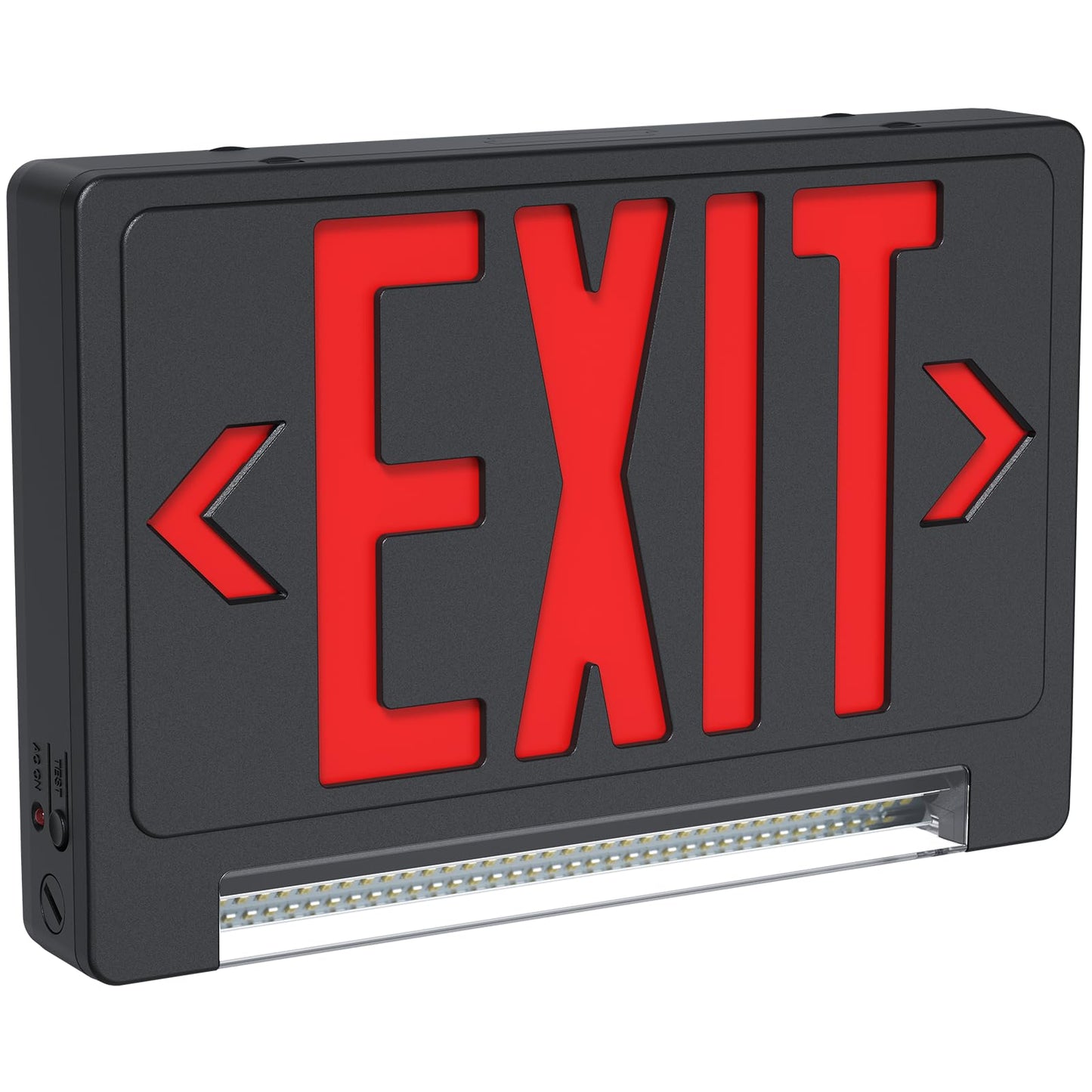 Exit Signs with Emergency Lights Battery Backup, UL Listed Double-sided Exit sign with Adjustable Light Pipe, Hardwired Compact Commercial Lighted Exit Sign, 120/277V Top/Side/Wall Mount (1 Pack)