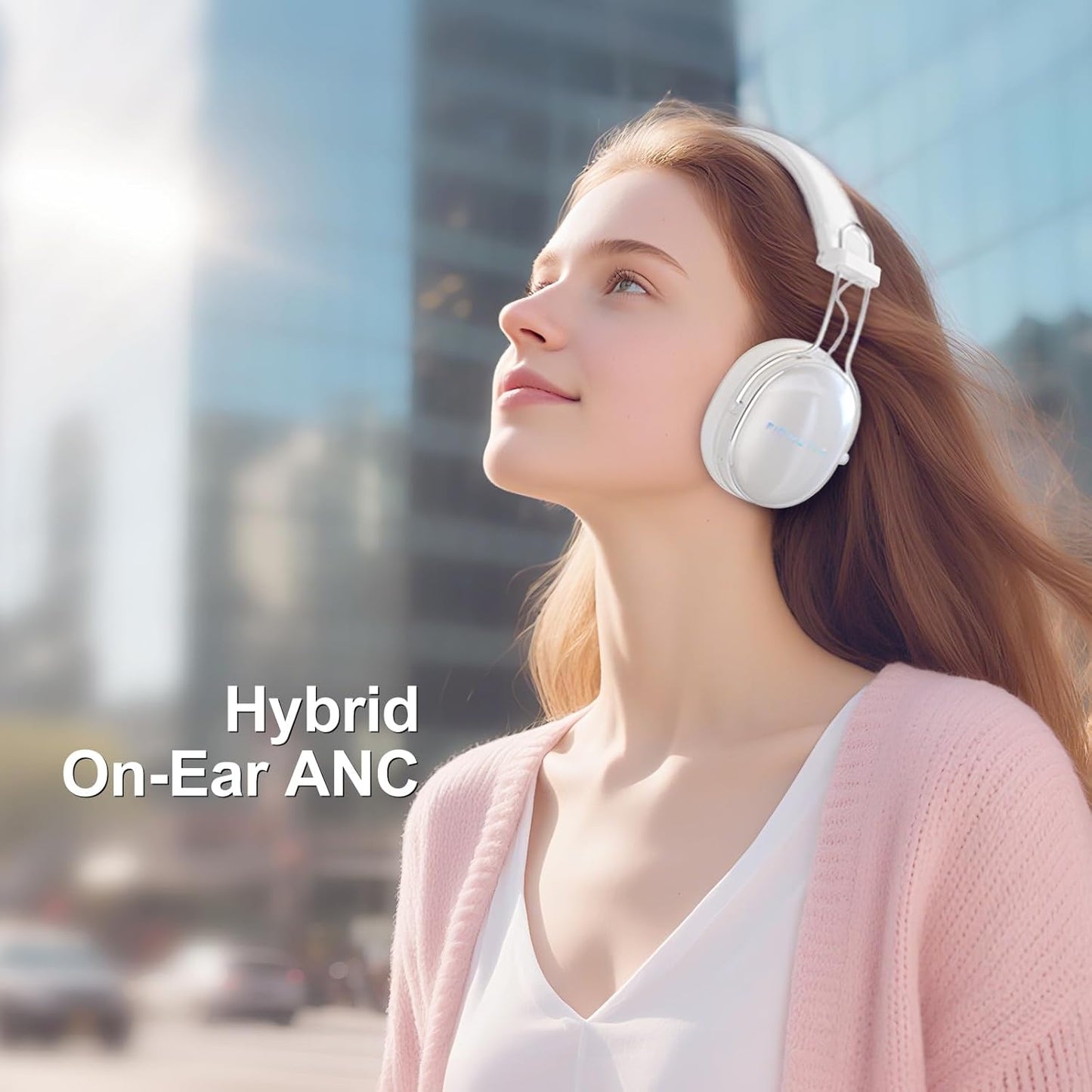 55H Wireless Bluetooth On-Ear Headphones, Active Noise Cancelling, Hi-Res Sound, Playtime, Foldable Design, Lightweight