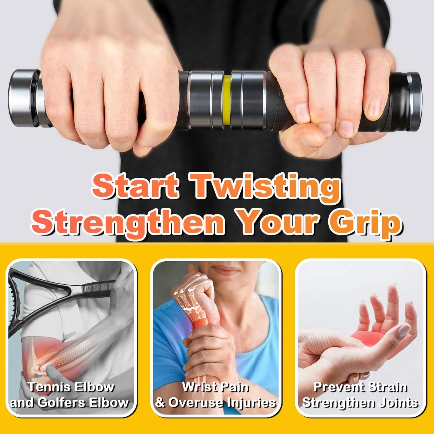 Coniflor Forearm Strengthener and Wrist, Adjustable Resistance for Hand, Wrist & Forearm Strengthener with All-Metal Build, Portable Wrist Roller Exercise Equipment for Home Gym