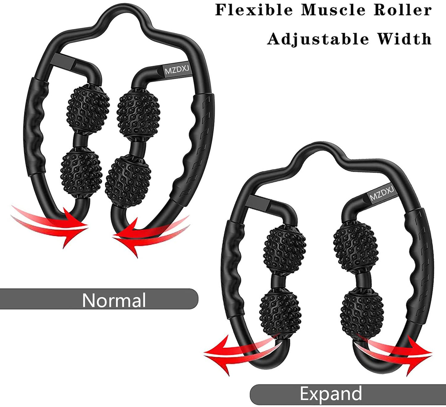 MZDXJ Cellulite Massage Tool Muscle Roller - Deep Fascia Massager & Dimpled Skin Remover for Legs, Thighs & Buttocks - Anti-Cellulite Roller, Smooth Skin, Pain Reliefs Black（Black - 4 Wheel）