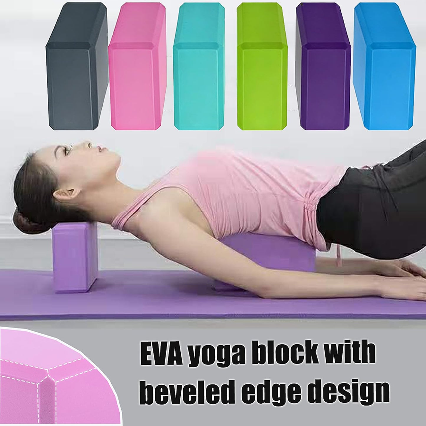 24 Pcs Foam Yoga Blocks Lightweight Non-Slip Supportive Yoga Bricks Yoga Props Accessories for Women Men, Stretching and Meditation (6 Colors)