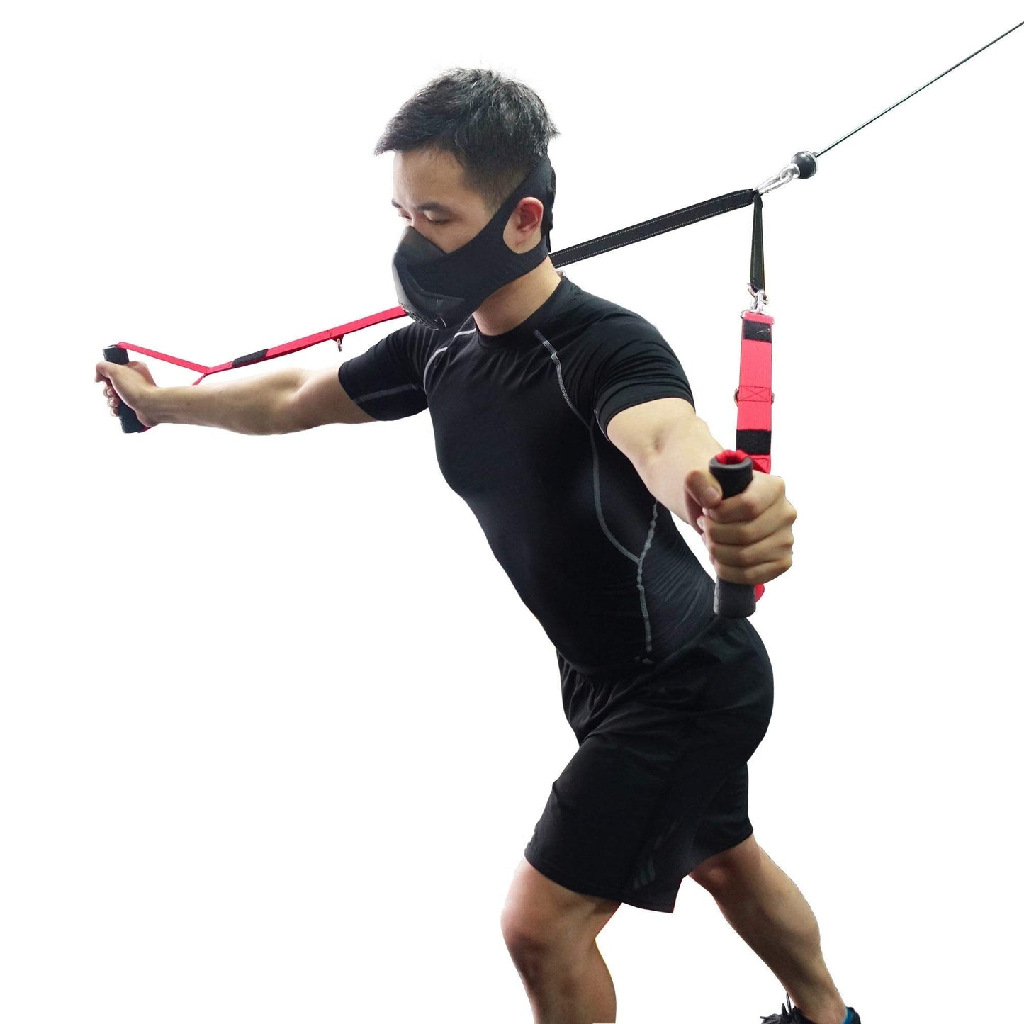 J Bryant Fitness Multifunction 4 in 1 Grip Handle Triceps Rope Resistance Bands Handle Cable Machine Attachments for Gym LAT Pulldown Exercise Handle