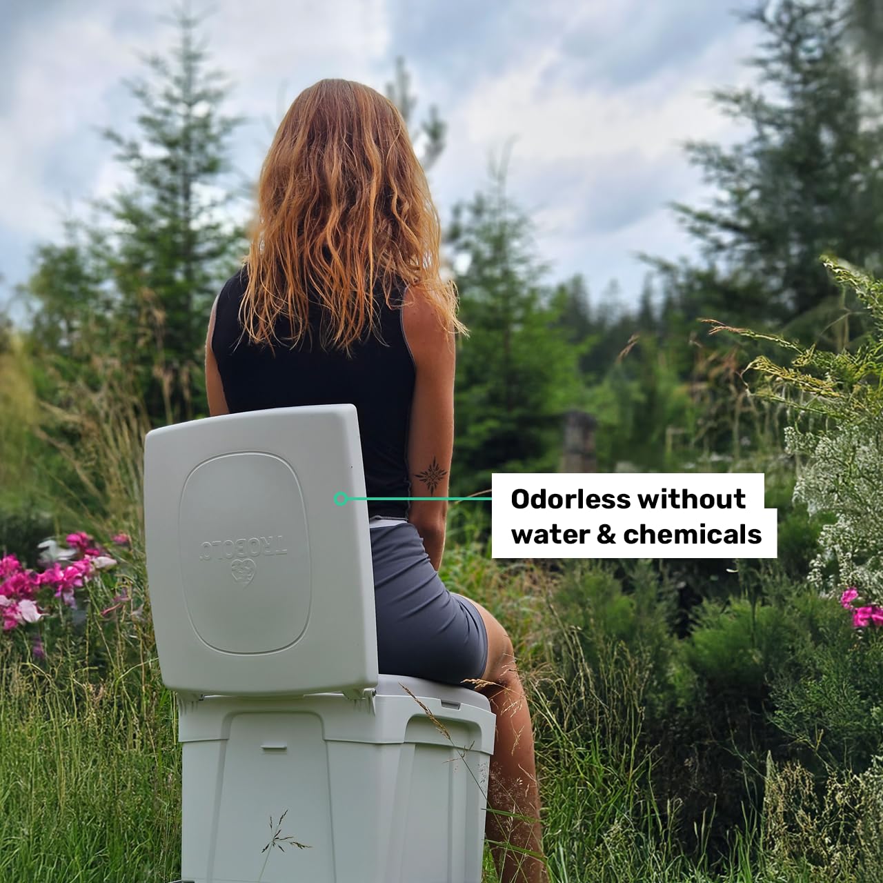 TROBOLO WandaGO Composting Toilet, Portable Outdoor Camping Toilet, Urine Diverting Dry Toilet With Height Adjustment