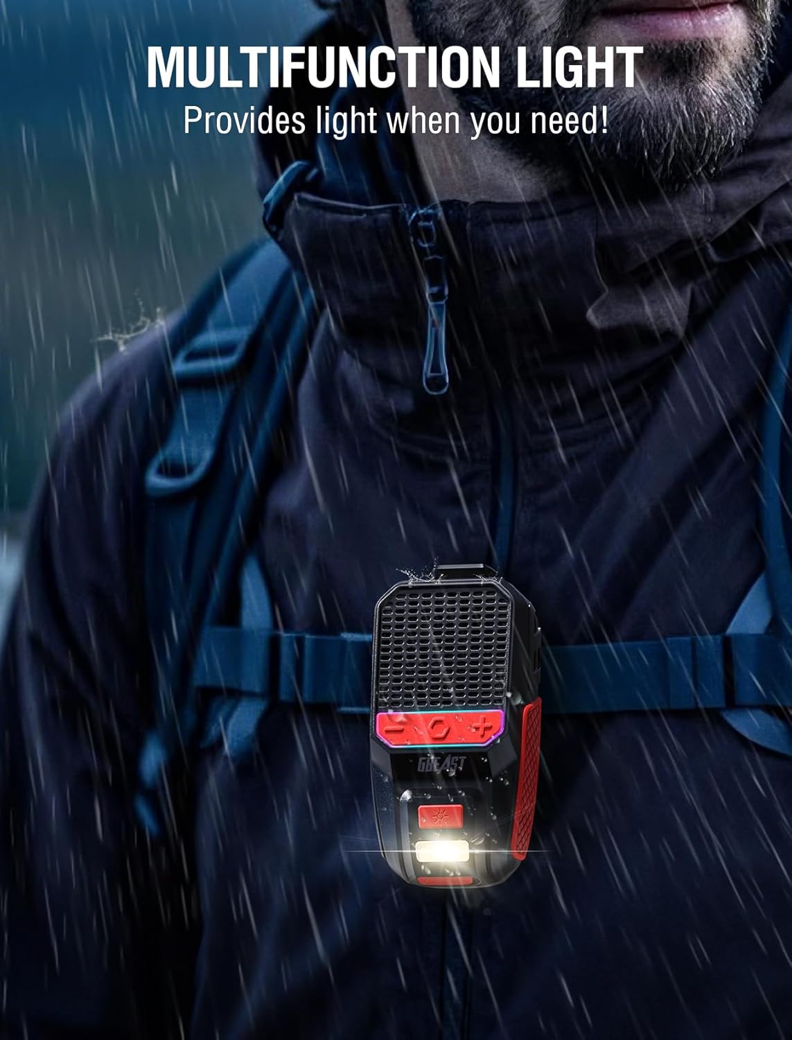 GBEAST Wearable Bluetooth Speaker, Clip-On Mini Portable Speakers All Day Playtime Waterproof Built-in Mic