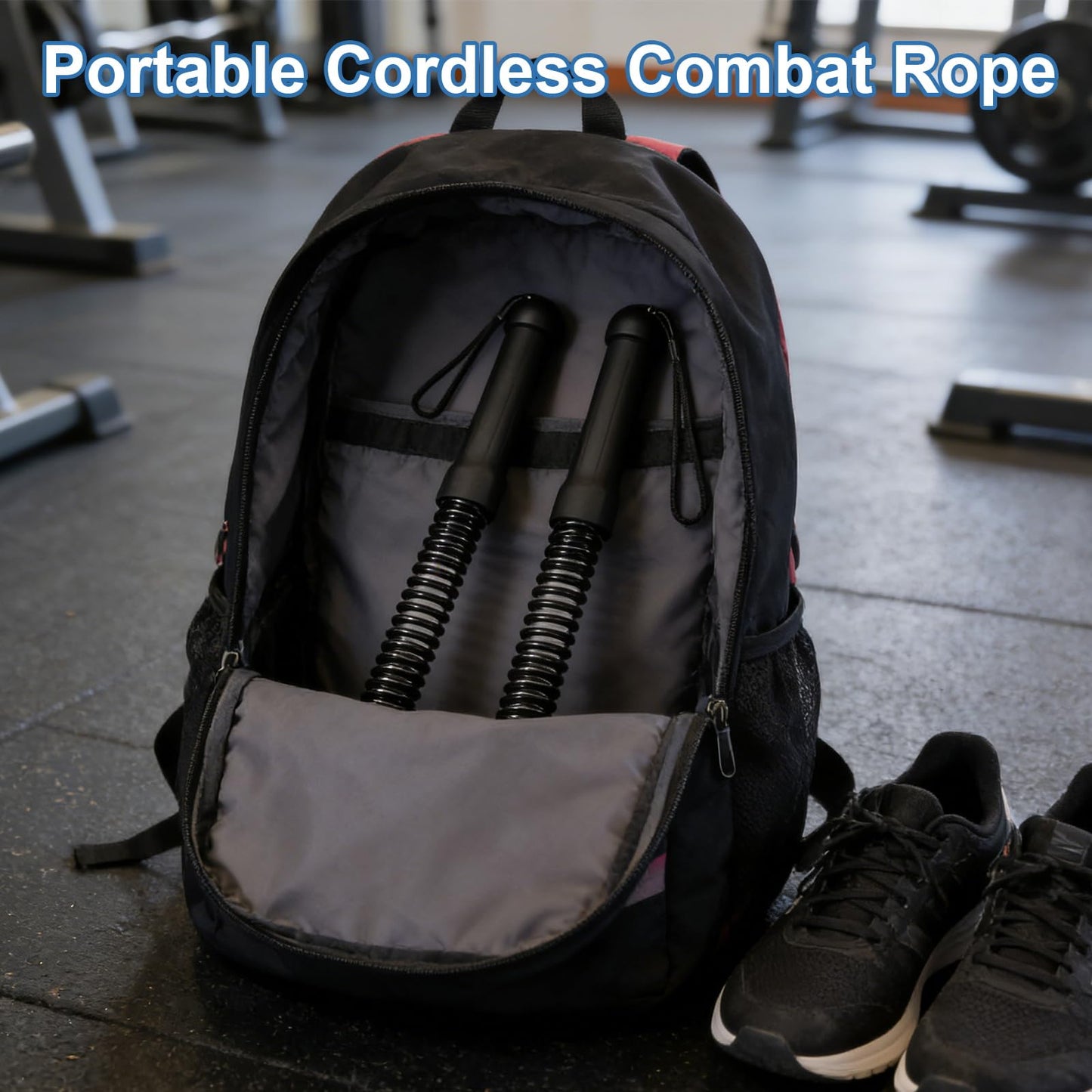 2pcs Weighted Ropeless Battle Ropes for Home Gym, Heavy Duty Weighted Cordless Battle Ropes for Men Women, Portable Exercise Workout Equipment for Strength Building, HIIT, SOGA para Ejercicios