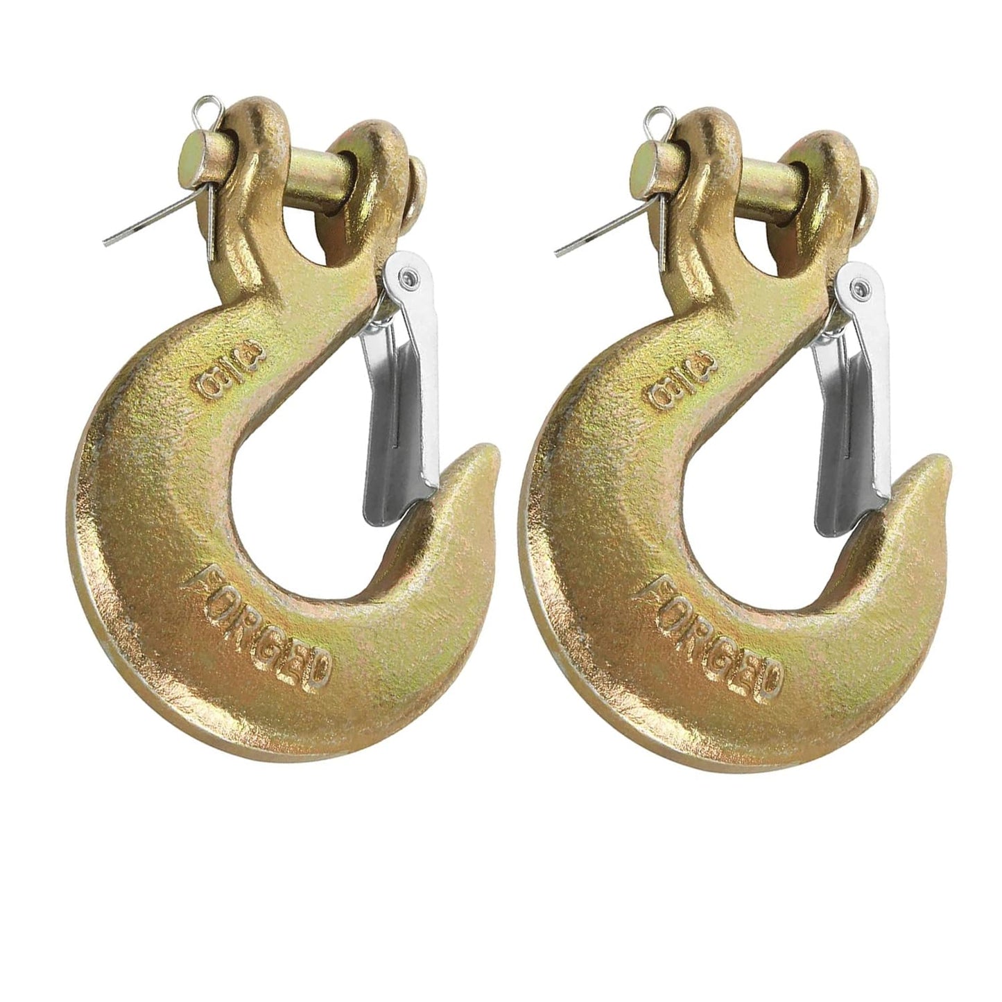 Ailengy 2 Pack Slip Hook, Heavy Duty Safety Latch Hook 3/8'', G70 Forged Steel 18,000 Lbs Capacity Tow Chain Clevis Grab Hook Working with Towing and Chain for Trailer Truck Transport Tow Chain Hook