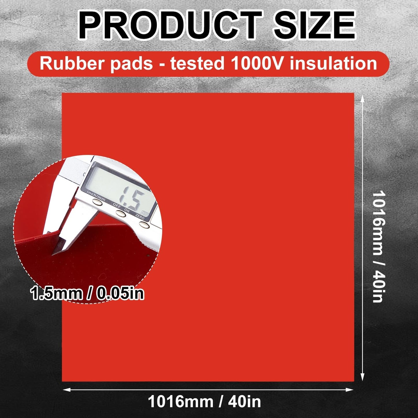Maasechs 1 Pcs 40" x 40" Electrical Insulated Rubber Blanket, 1000v High Voltage Insulation Mat Electrical Safety Rubber Mat Non Conductive Dielectric Mats for Electricians Industrial Workspaces, Red