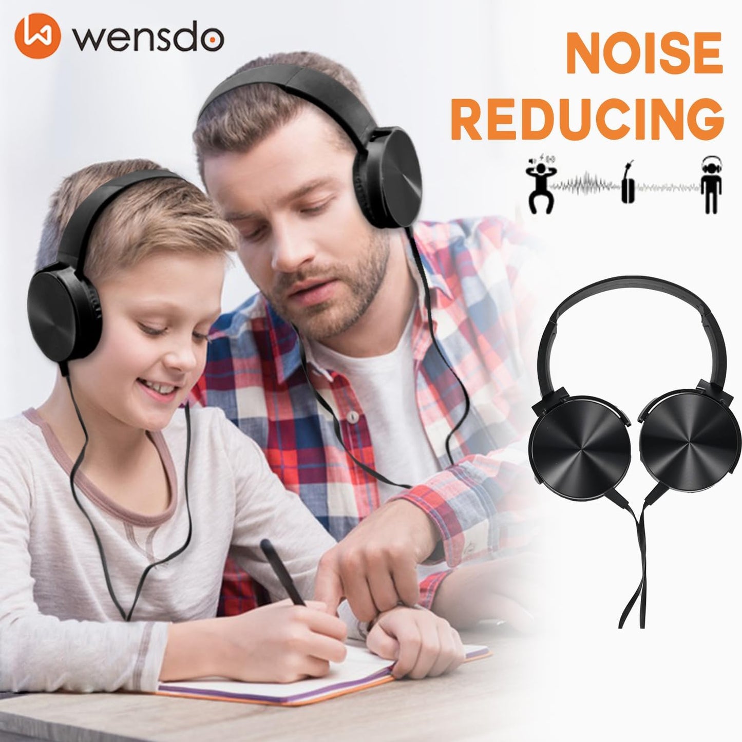 2 Pack K-12, (HY450, Wired Classroom Headphones with Microphone for Kids All Ages Durable Students Computer Headphones