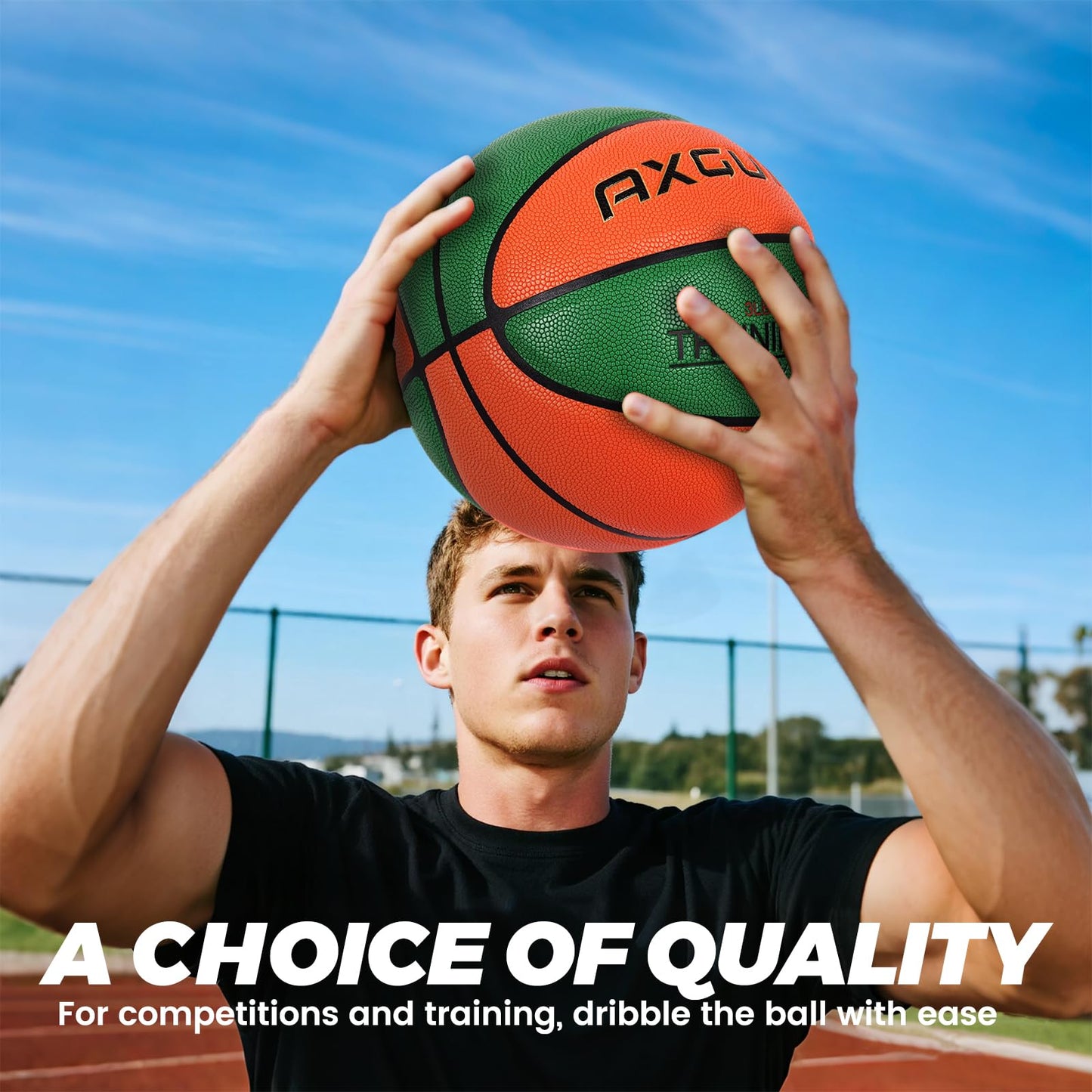 AXGUIQ 3LBS Weighted Heavy Training Basketball 29.5" for in& Outdoor Improving Dribble Up Basketballs Handling Dribbling Passing Rebounding Skills Size 7 Weighted Heavy Training Basketball Equipment