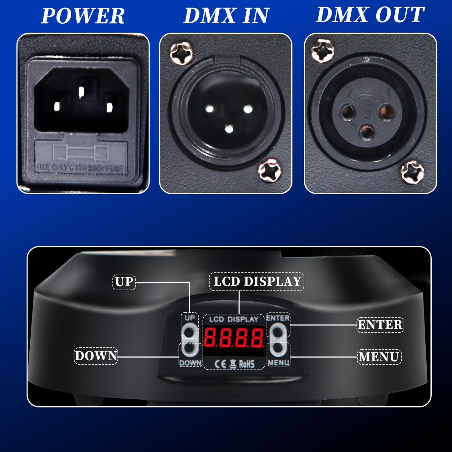 LED Six Arms Effect Light, Moving Head DJ Lights 150W DJ Laser Light 6 Arms Party Lights RGBW 4 in1, DMX512 Sound Activated with Mixed Stage Lighting Effects for Parties Disco Club Bar KTV Wedding