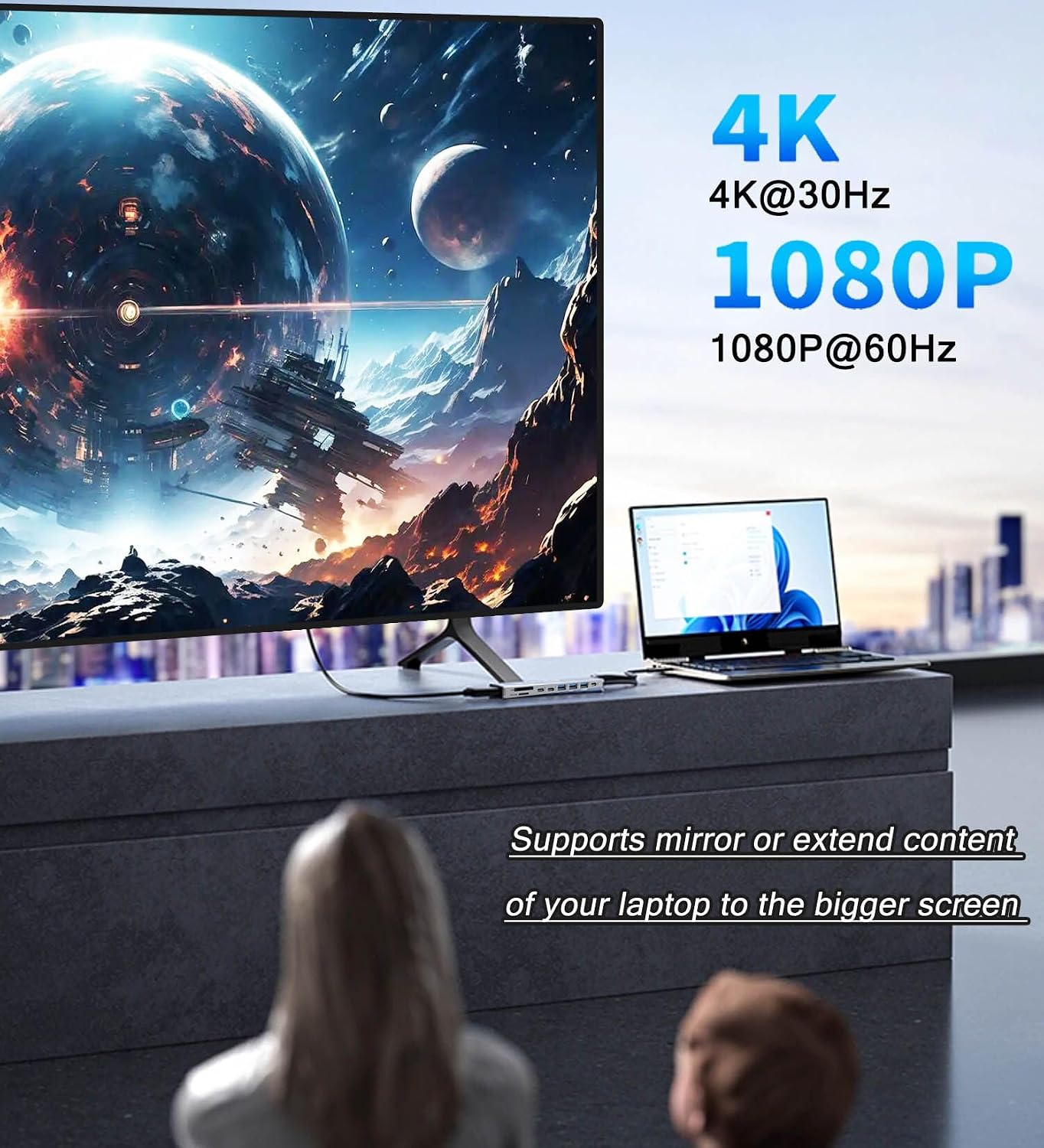 vienon 9 1 4K 100W USB C Hub HDMI Adapter for Monitor, in USB Type C Laptop Docking Station with HDMI, SD/TF Card